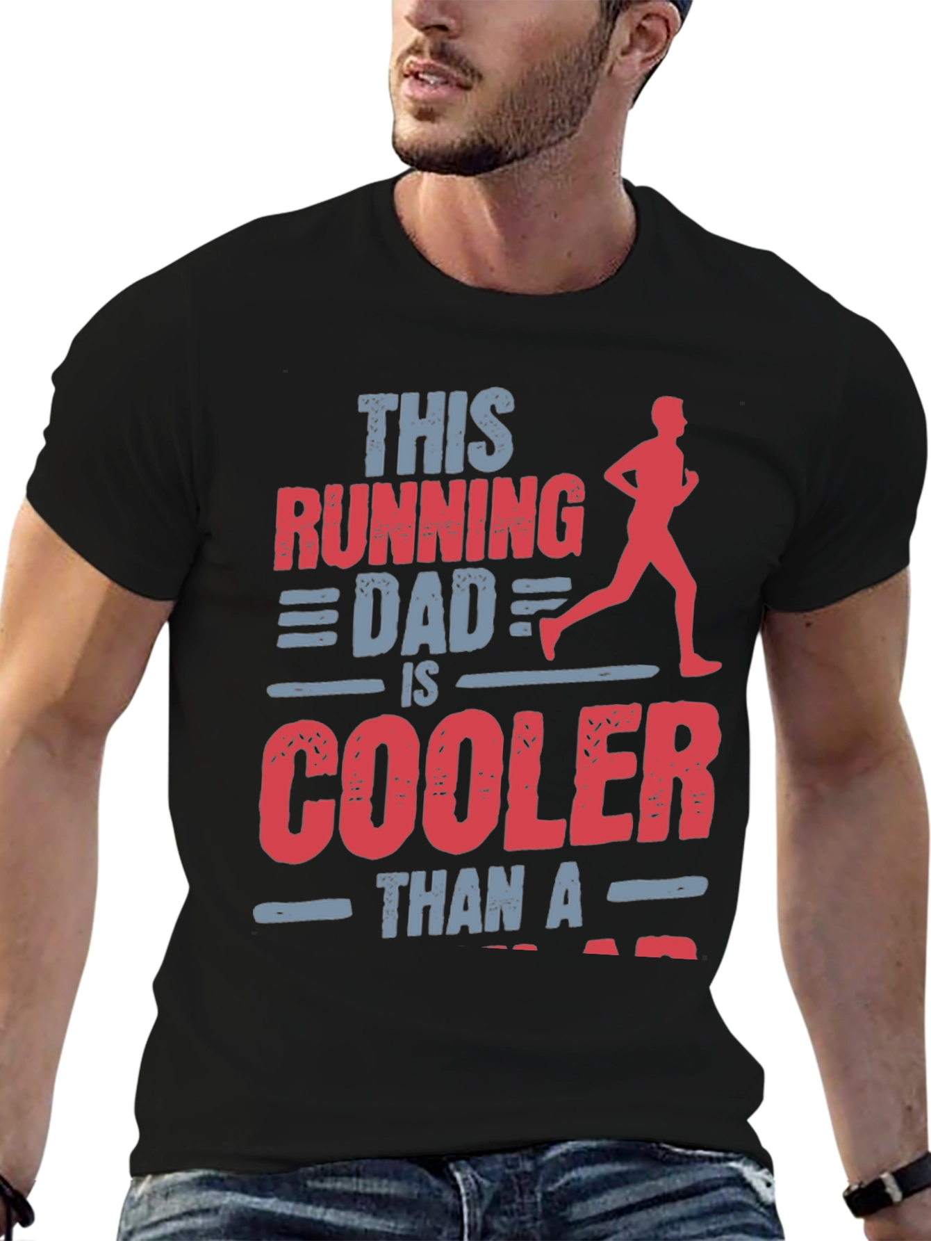 Black Running Dad T-Shirt - Cooler Than a... view 6