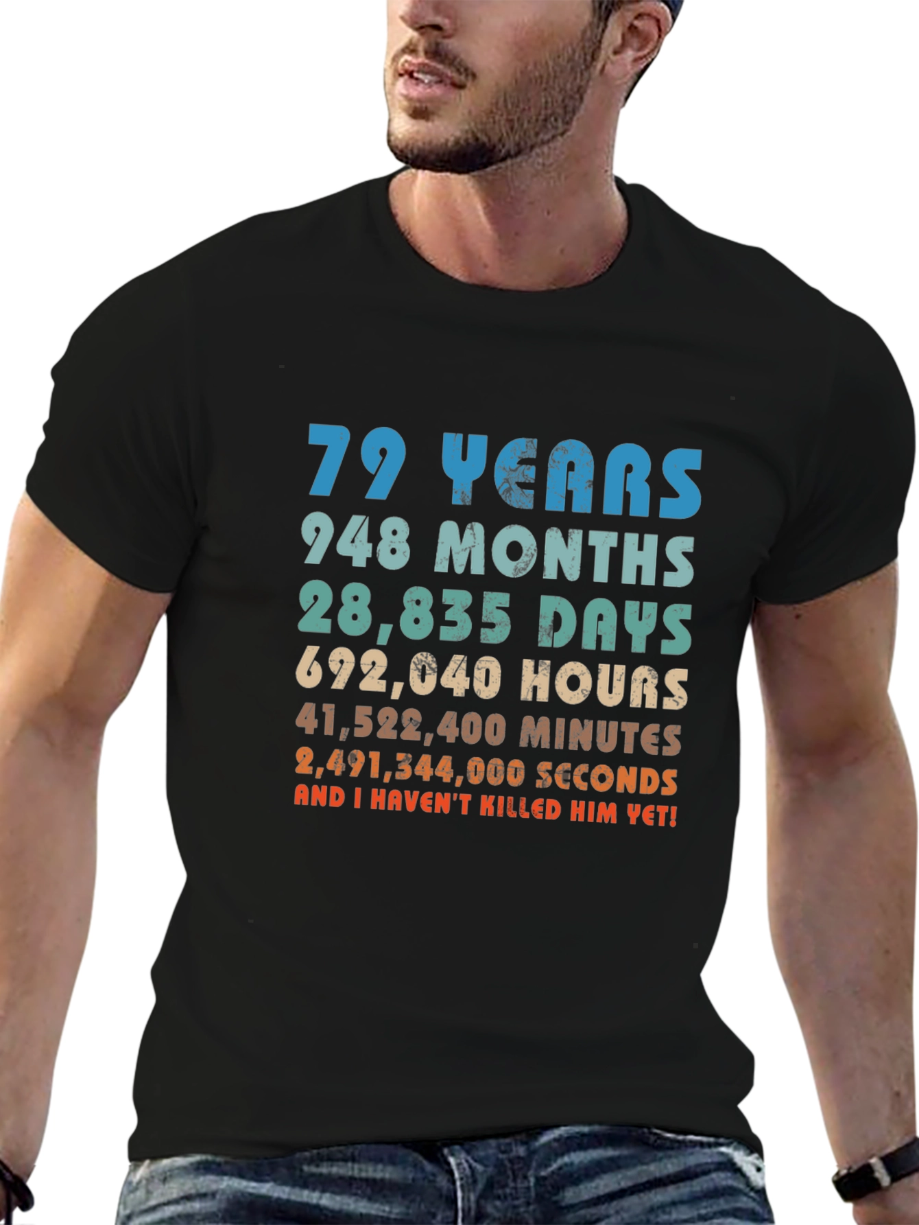 Black Funny 79th Birthday T-Shirt - Still Alive! view 6
