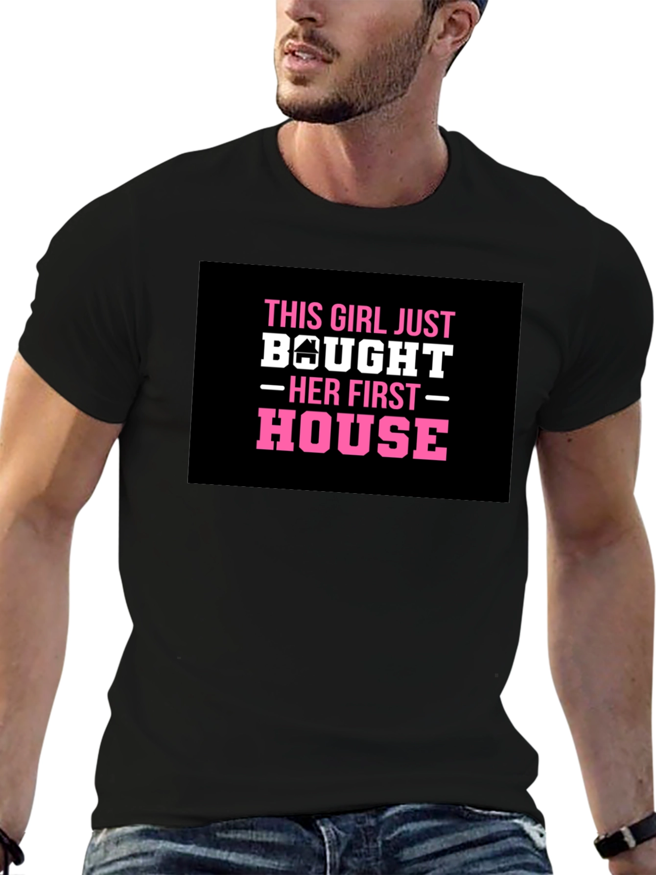 Black New Homeowner T-Shirt: This Girl Bought a House! view 6