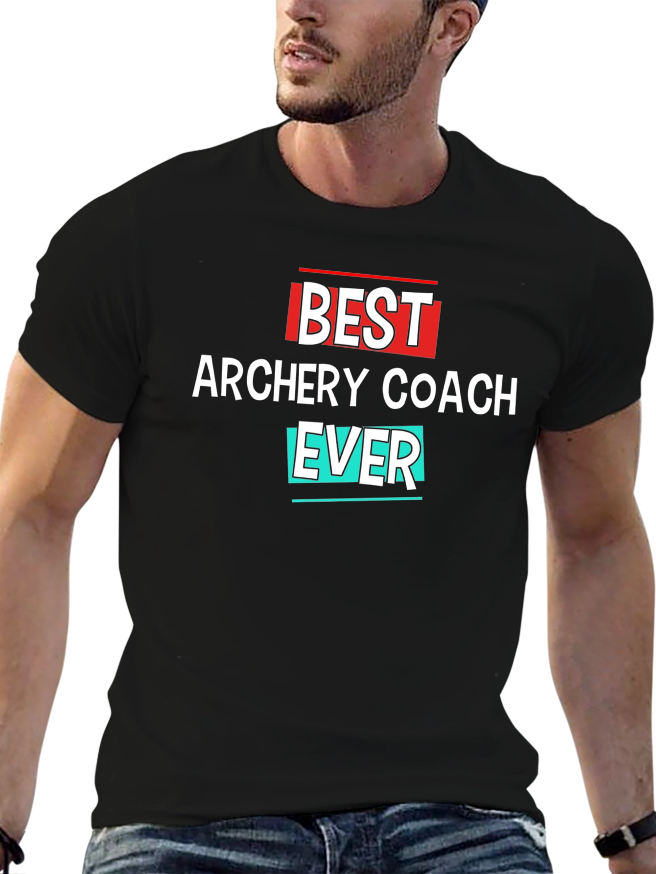 Black Best Archery Coach Ever T-Shirt view 6