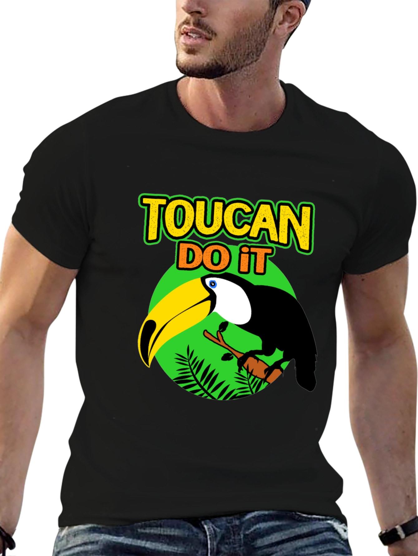 Black Toucan Do It Graphic T-Shirt - Tropical Bird Tee view 6