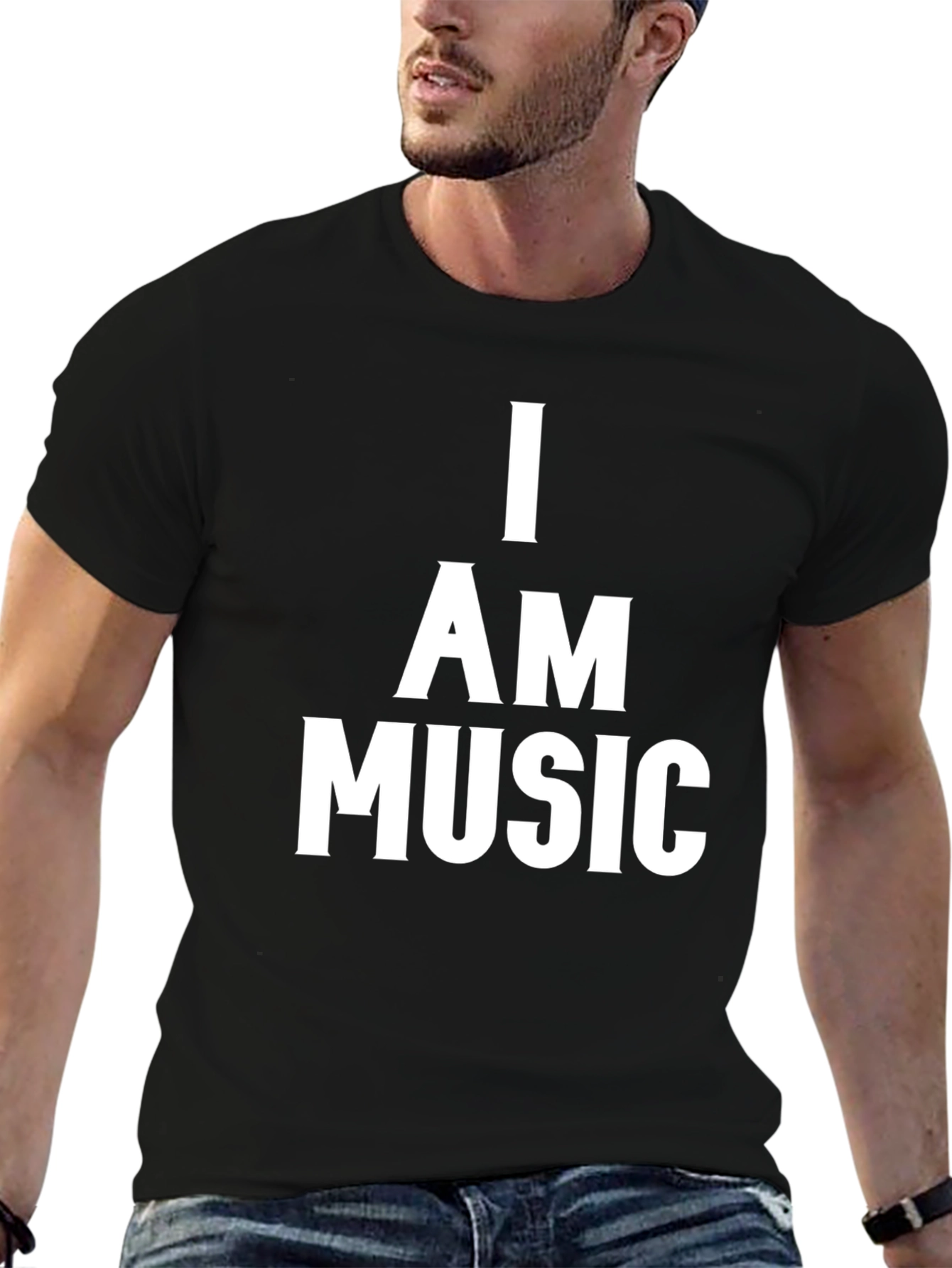 Black I AM MUSIC Graphic Black T-Shirt view 6
