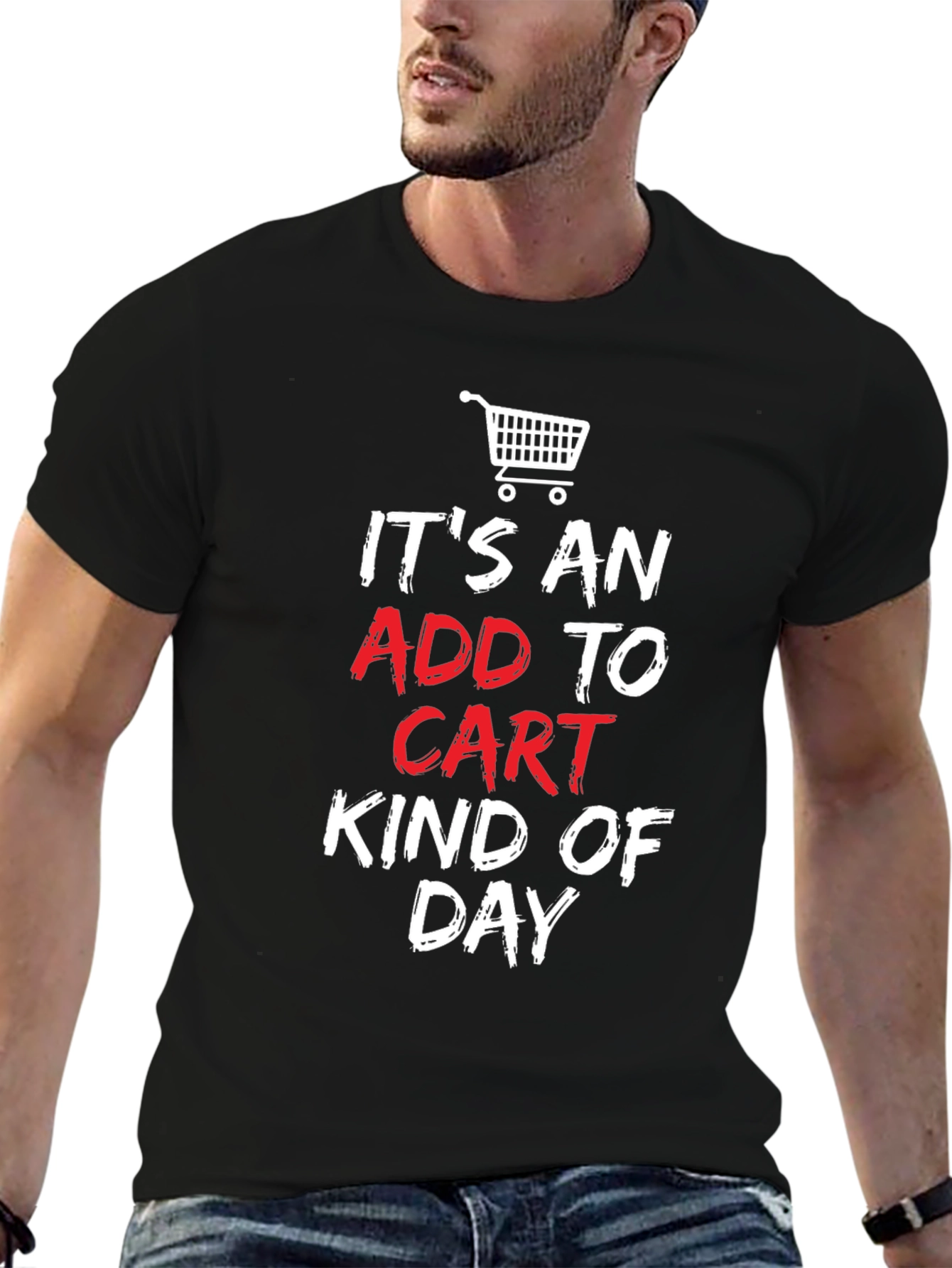 Black Add to Cart Day Graphic T-Shirt - Black view 6
