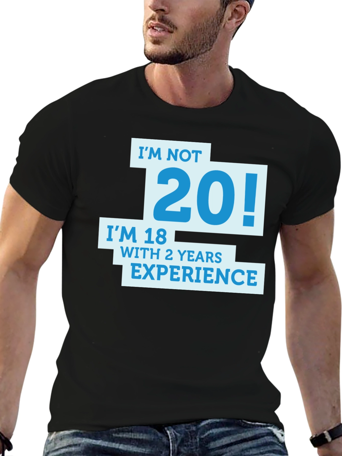 Black Funny I'm Not 20 T-Shirt view 6