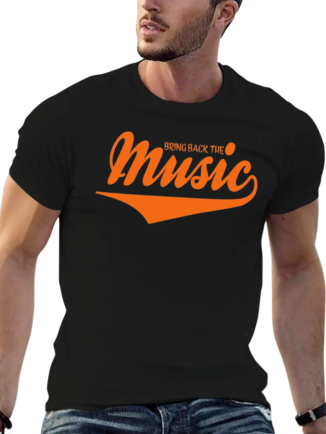 Black Bring Back The Music Graphic Tee view 6