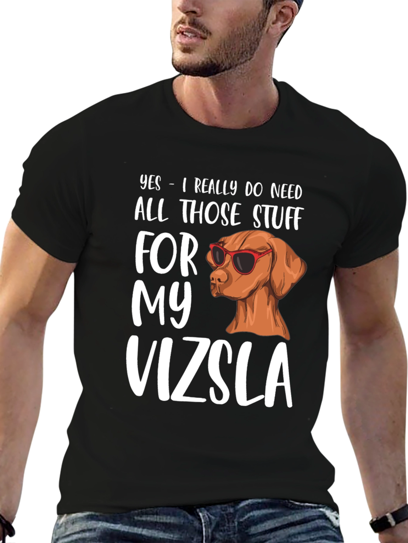 Black Vizsla Dog Lover T-Shirt - Funny Pet Owner Tee view 6