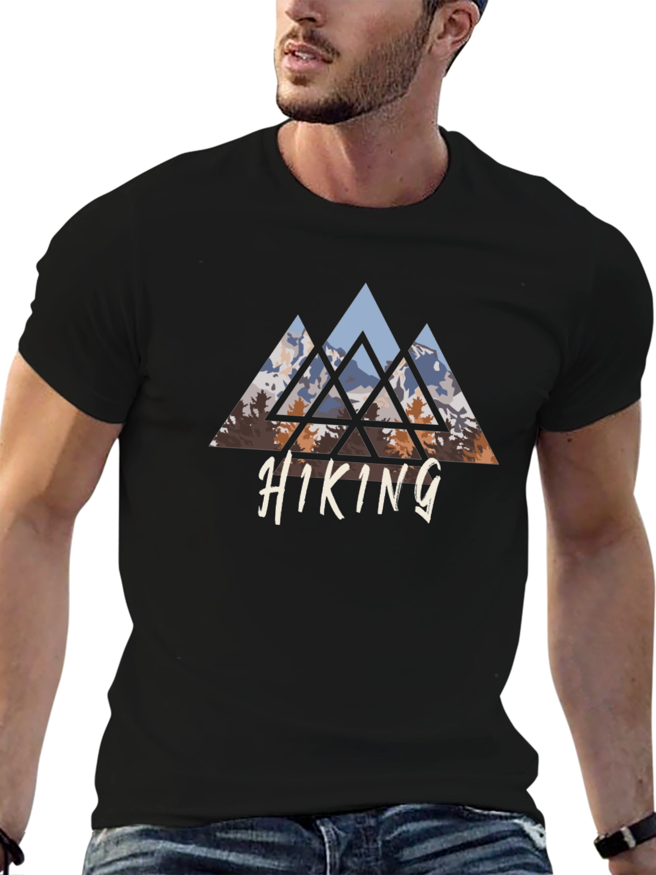 Black Hiking Mountain Graphic Tee - Black view 6