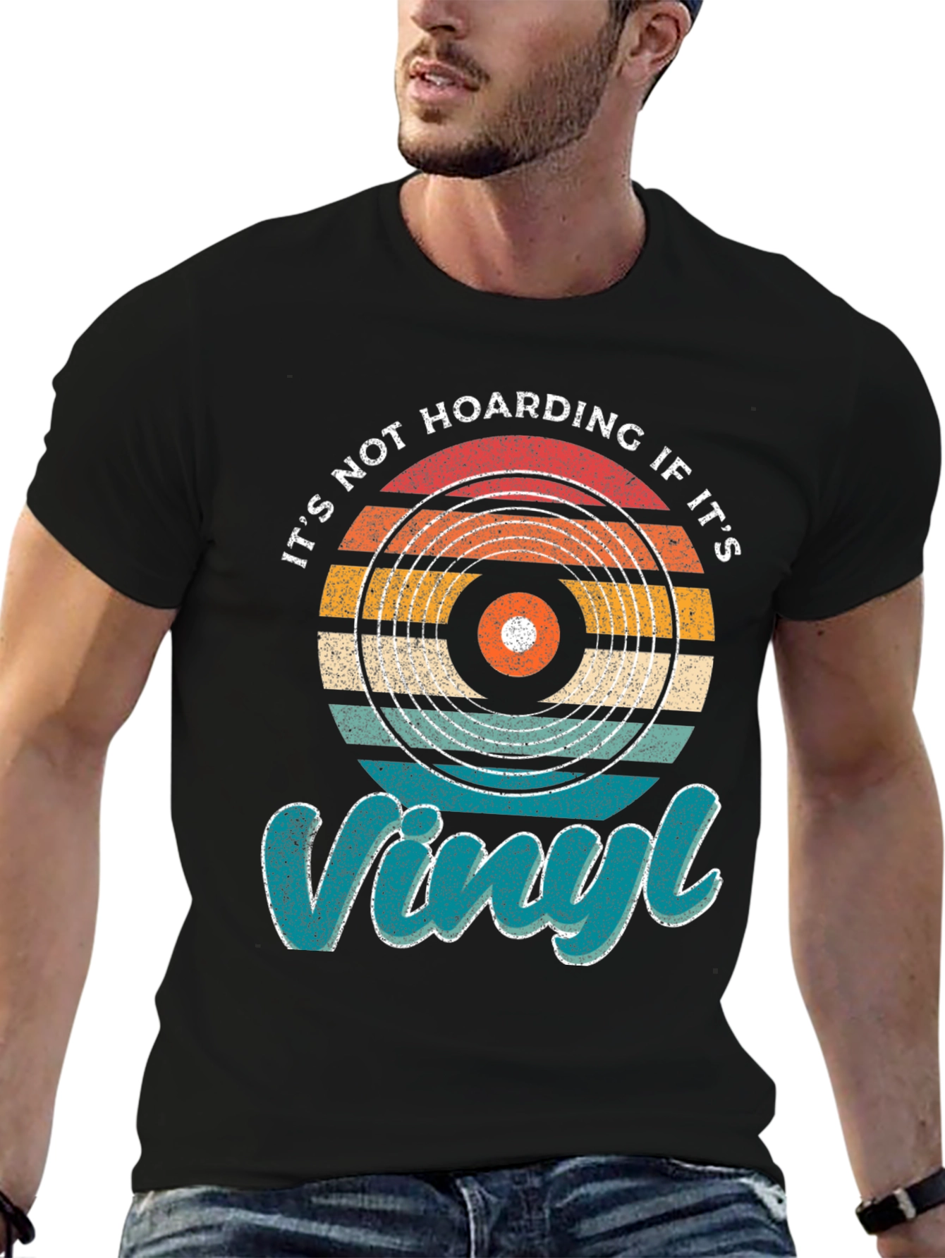 Black Vinyl Record Lover T-Shirt - It's Not Hoarding view 6