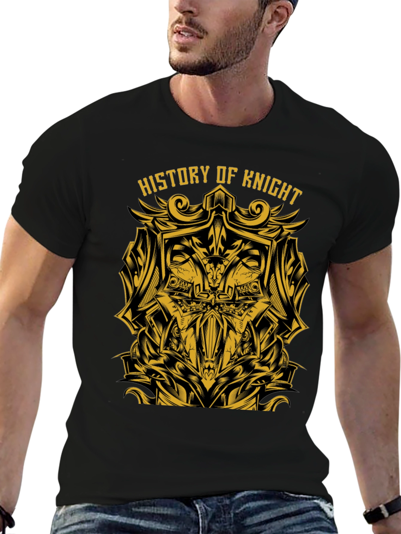 Black History of Knight Graphic Tee - Black view 6