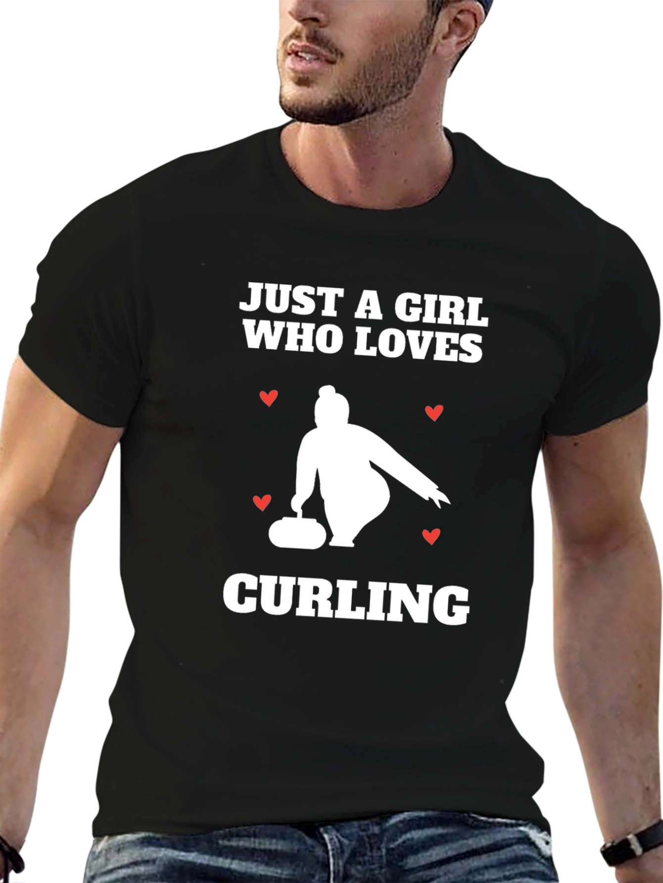 Black Curling Girl T-Shirt - Love of the Game view 6
