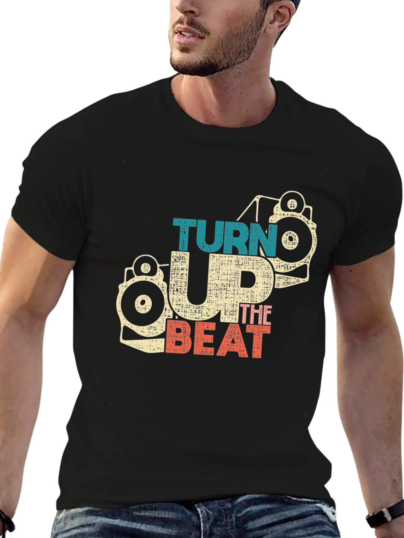 Black Turn Up the Beat Graphic Tee view 6