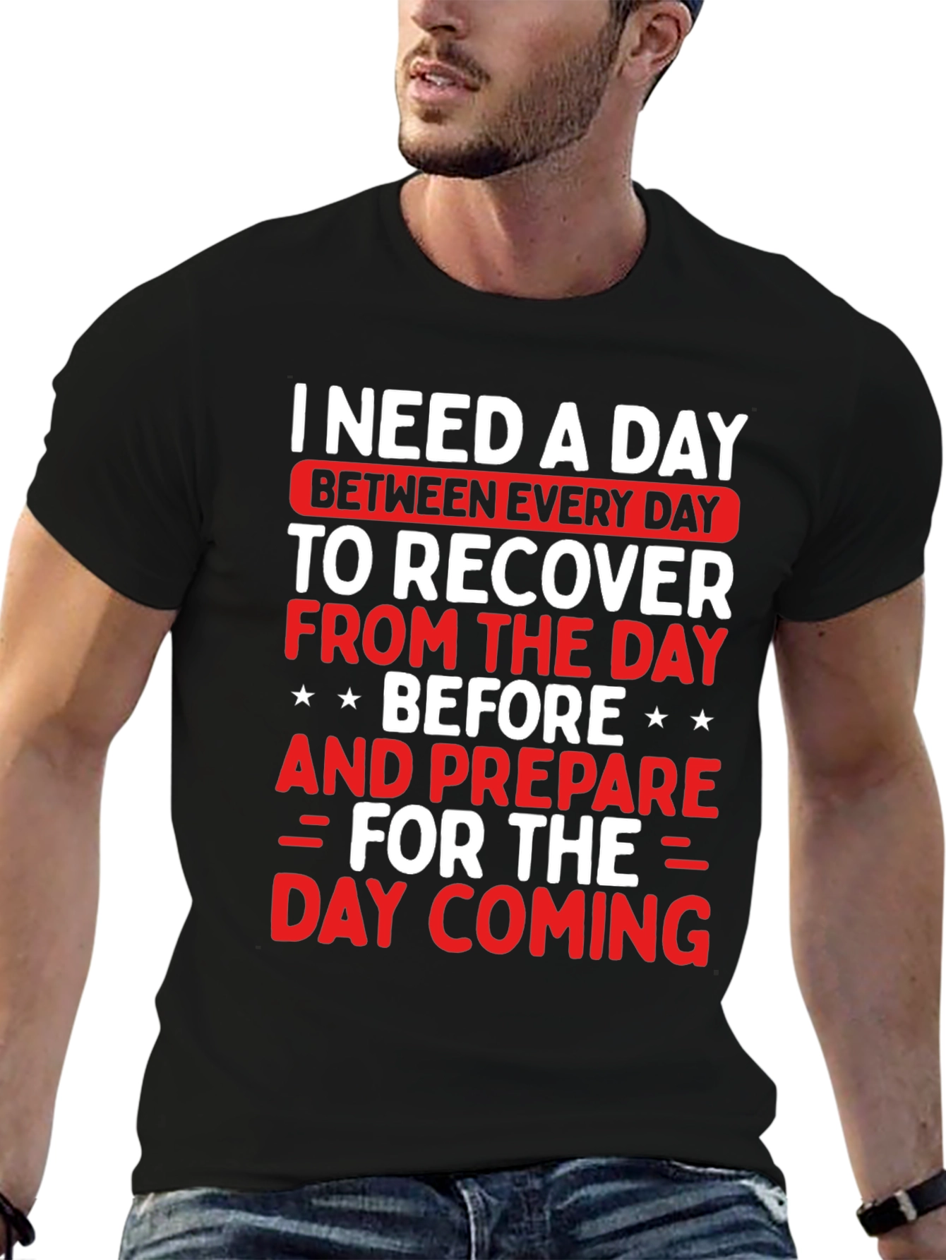 Black Funny Recovery Day T-Shirt view 6