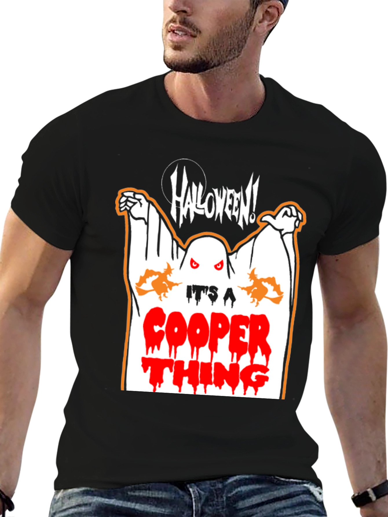 Black Halloween Ghost T-Shirt - It's a Cooper Thing! view 6