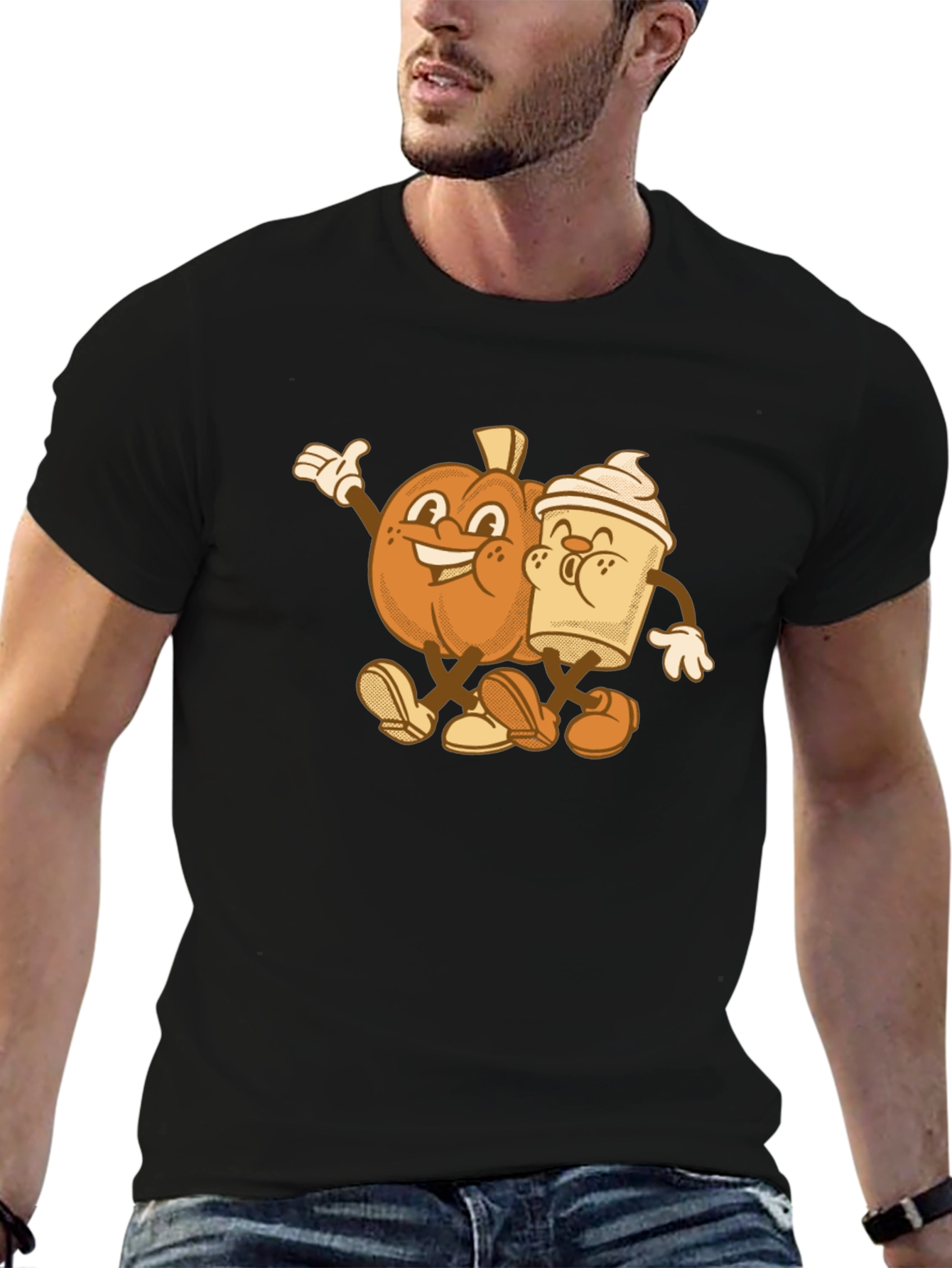 Black Pumpkin Spice Best Friends Graphic T-Shirt view 6