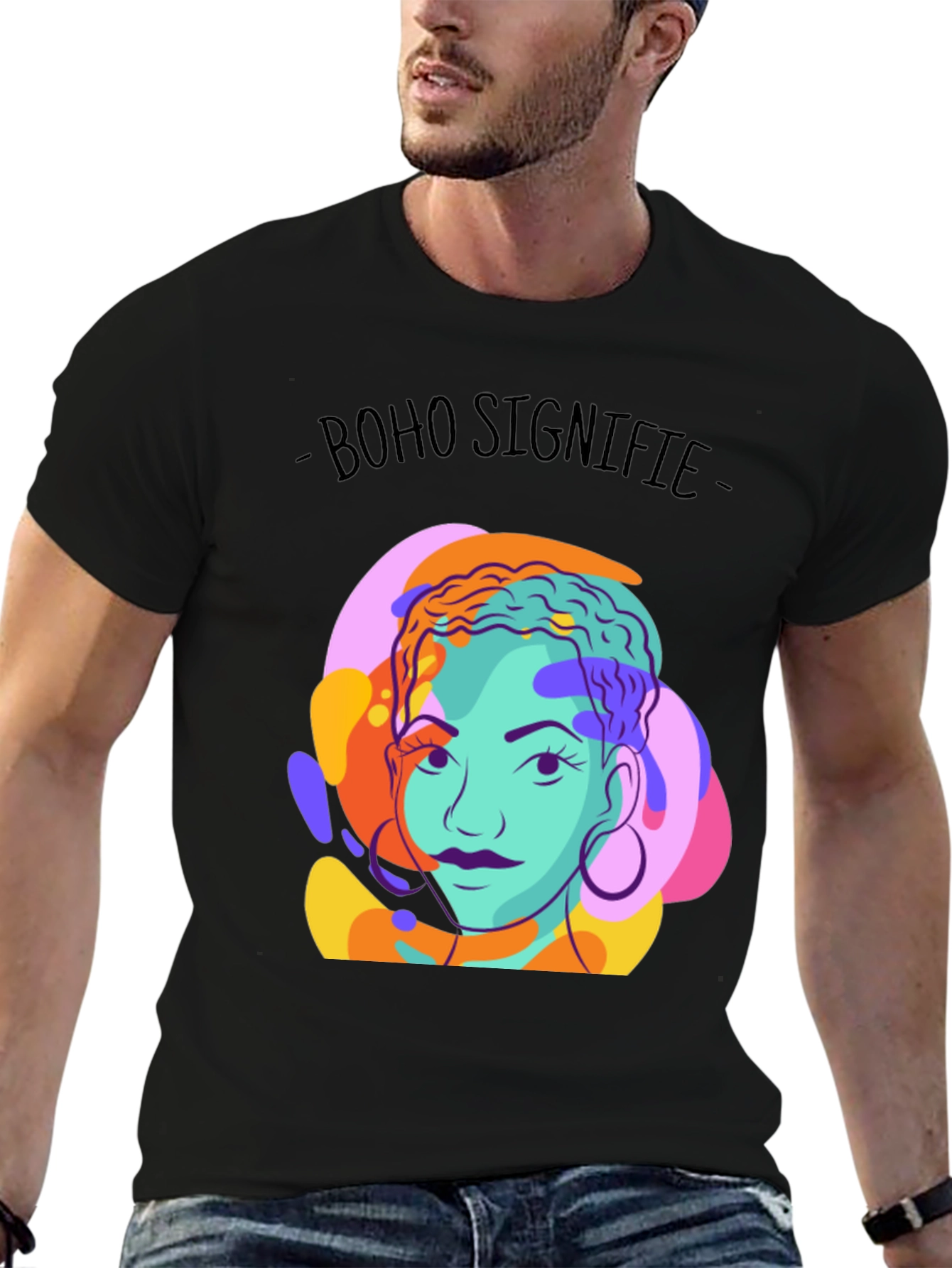 Black Boho Signifie Graphic Tee - Stylish Unisex T-Shirt view 6
