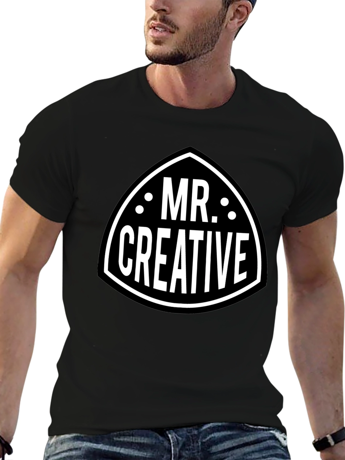 Black Mr. Creative Graphic Tee - Black view 6