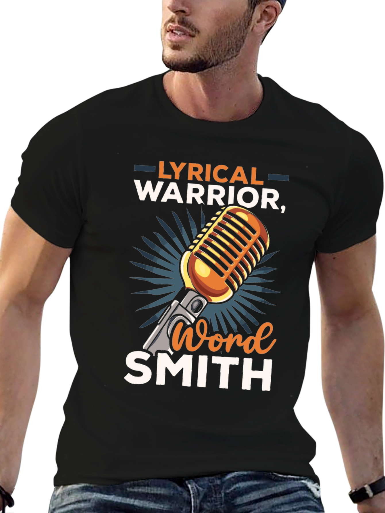 Black Lyrical Warrior Word Smith Graphic T-Shirt view 6