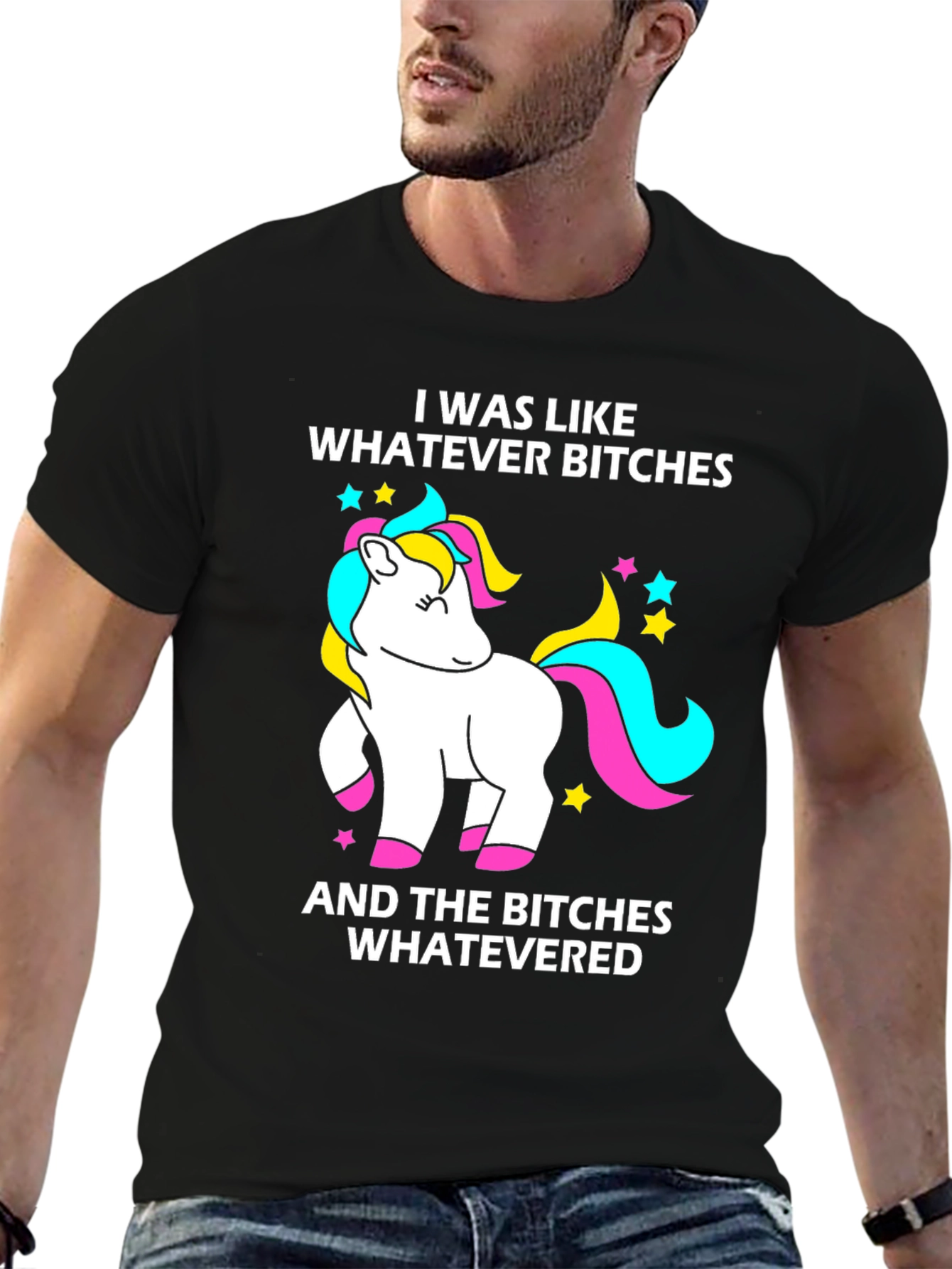 Black Unicorn Graphic Tee - I Was Like Whatever view 6