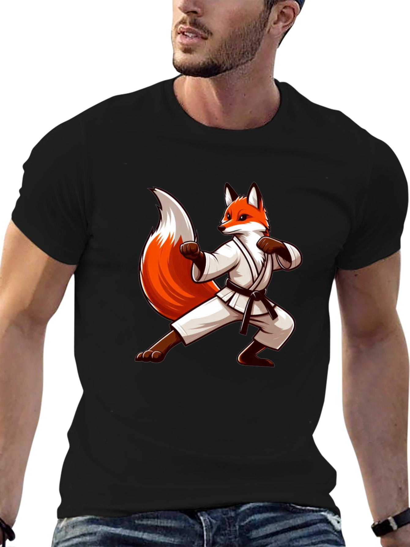 Black Fox Karate T-Shirt - Funny Martial Arts Tee view 6