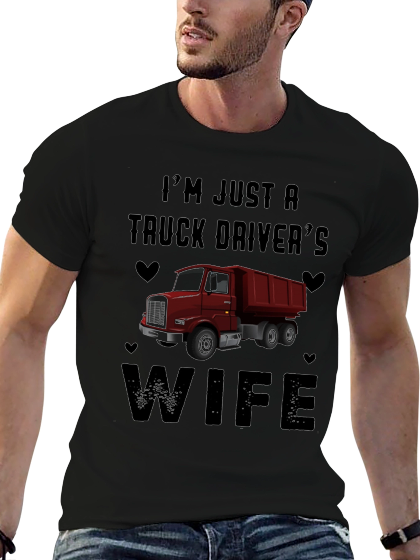 Black Truck Driver's Wife Graphic Tee view 6