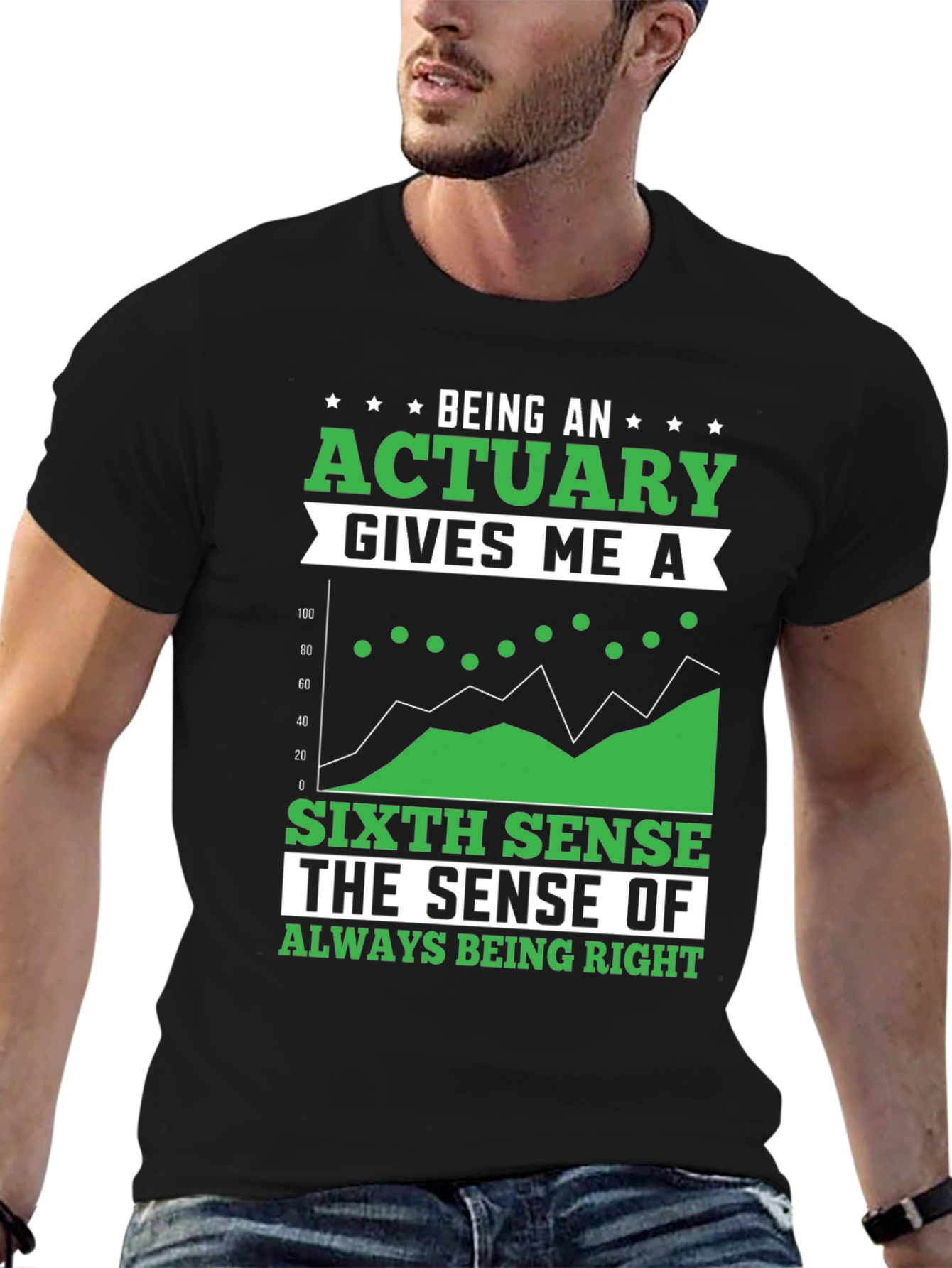 Black Actuary Sixth Sense Graphic T-Shirt view 6