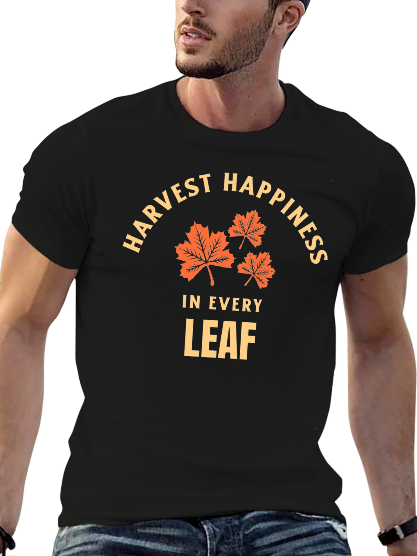 Harvest Happiness T-Shirt - Fall Leaves Design - 6