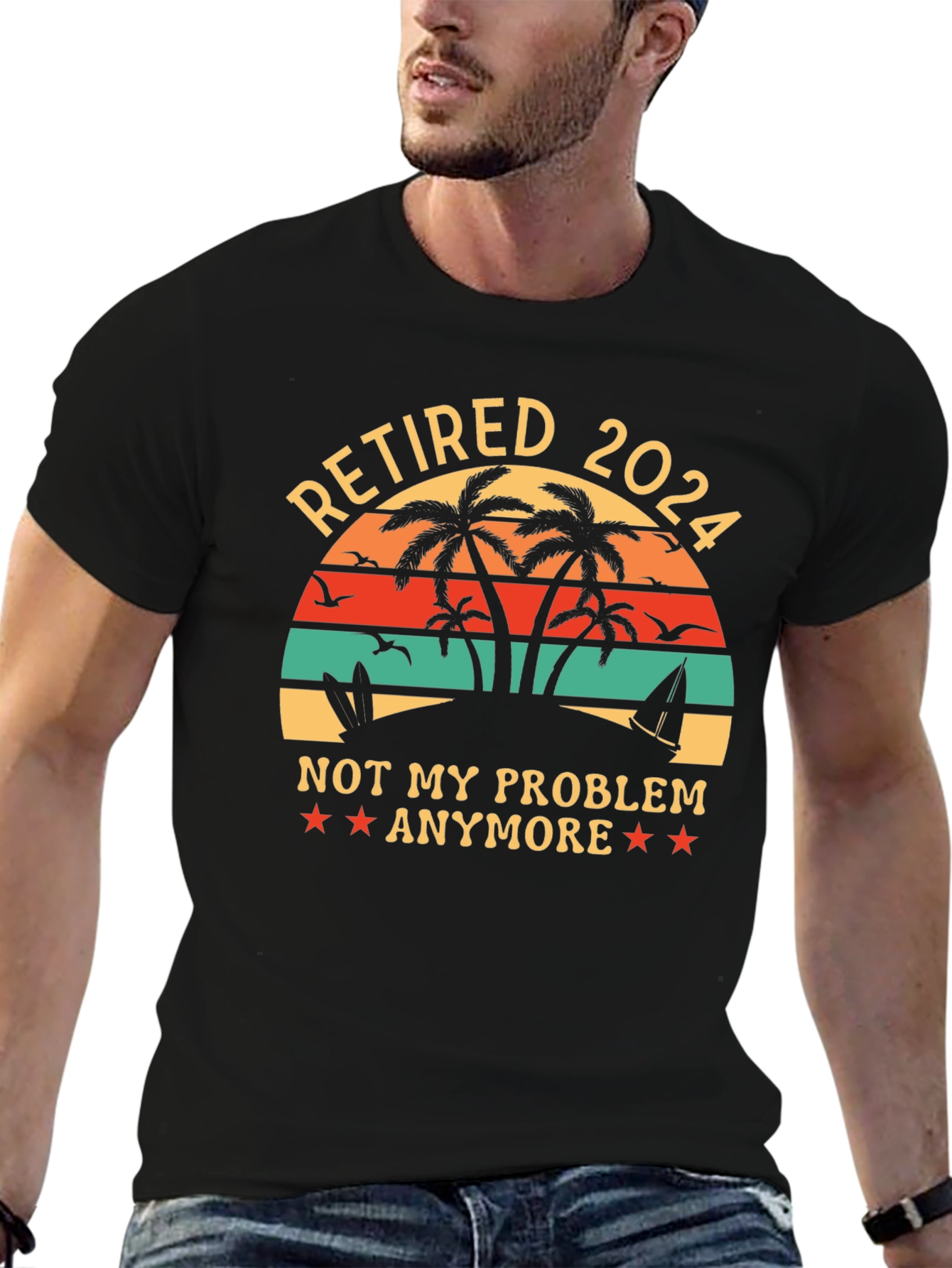 Black Retired 2024 Graphic T-Shirt view 6