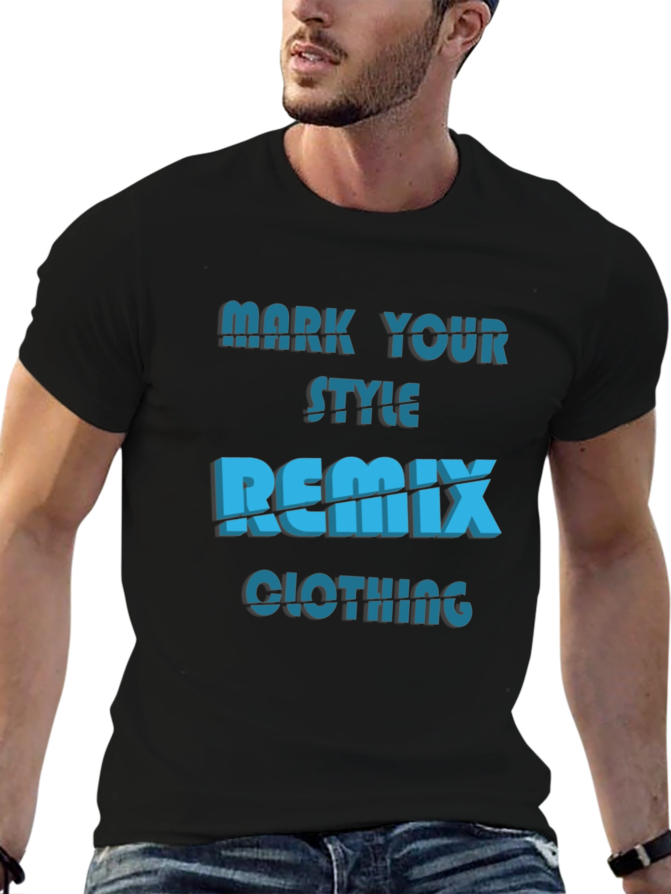 Black Remix Clothing Style T-Shirt - Bold Graphic Tee view 6