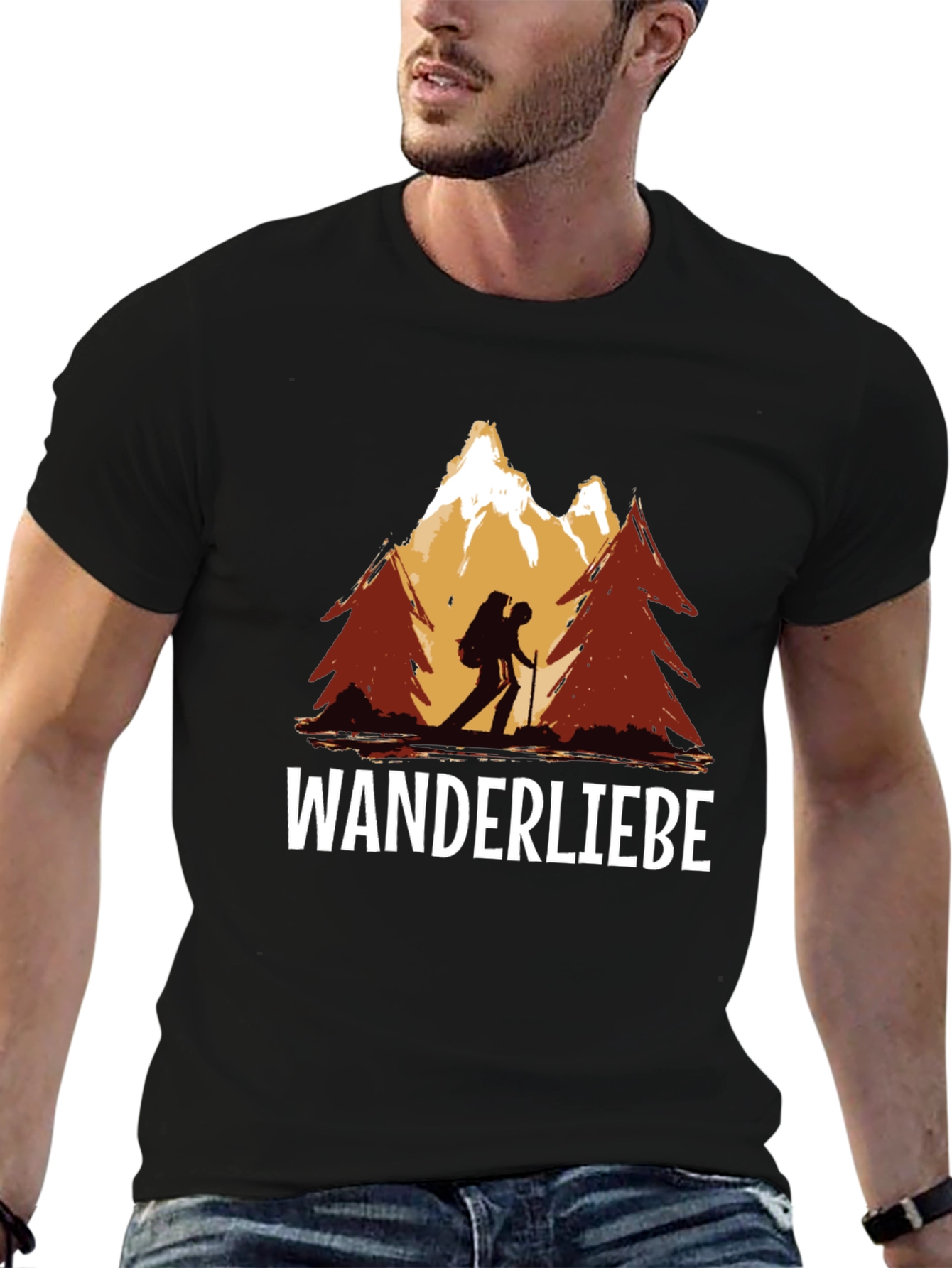 Black Wanderliebe Hiking T-Shirt - Mountain Adventure view 6