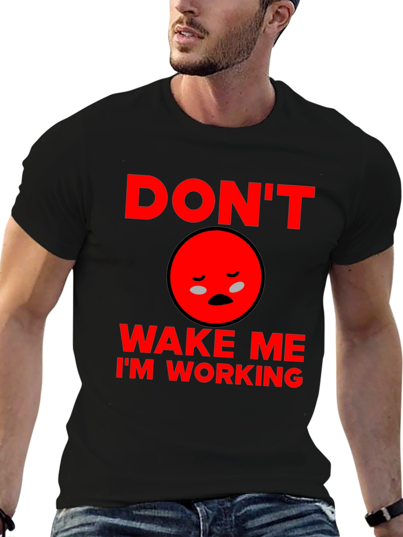 Black Don't Wake Me I'm Working Funny Graphic Tee view 6
