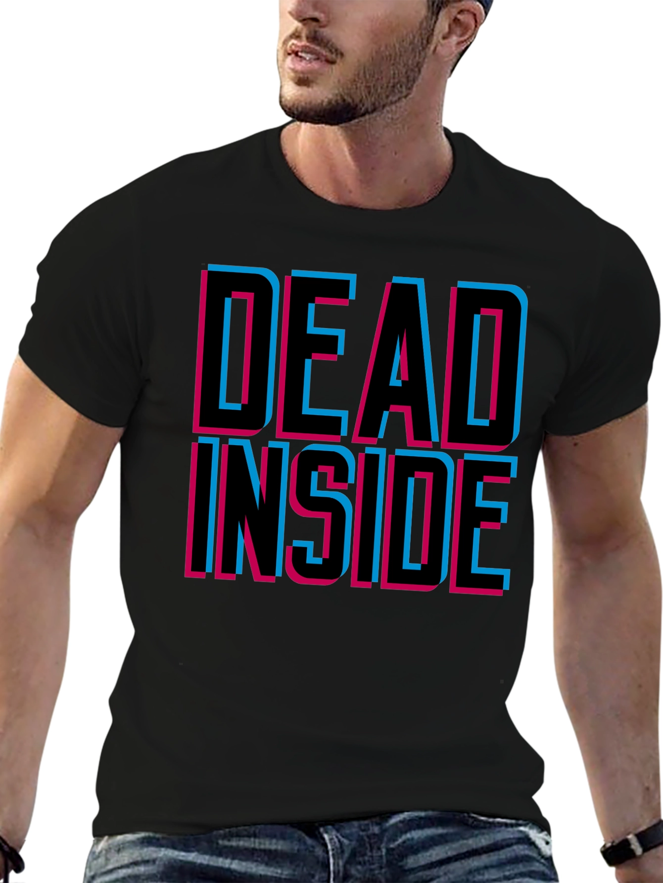 Black Dead Inside Graphic Tee - Trendy Unisex T-Shirt view 6