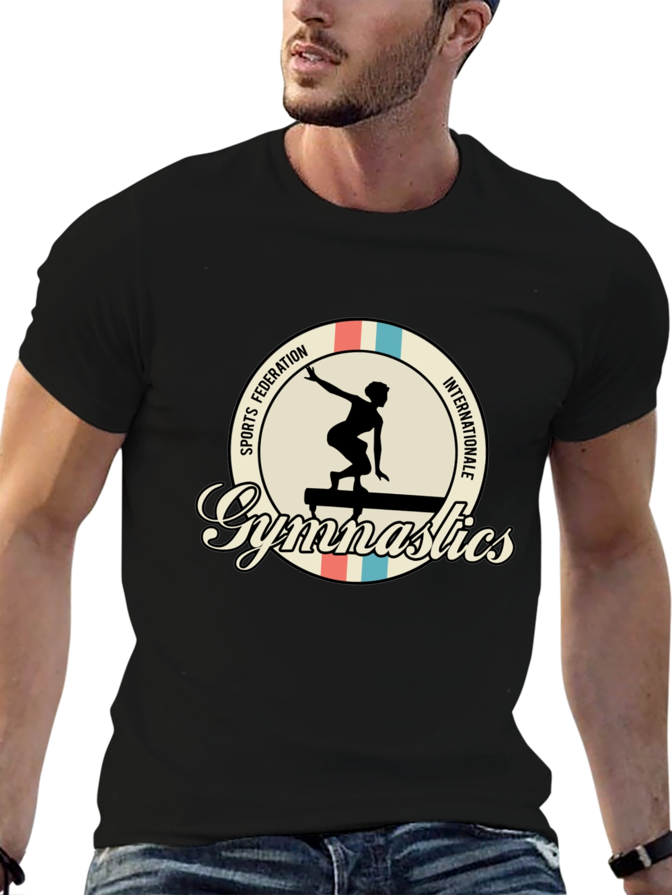 Black Gymnastics T-Shirt: Sports Federation Internationale view 6