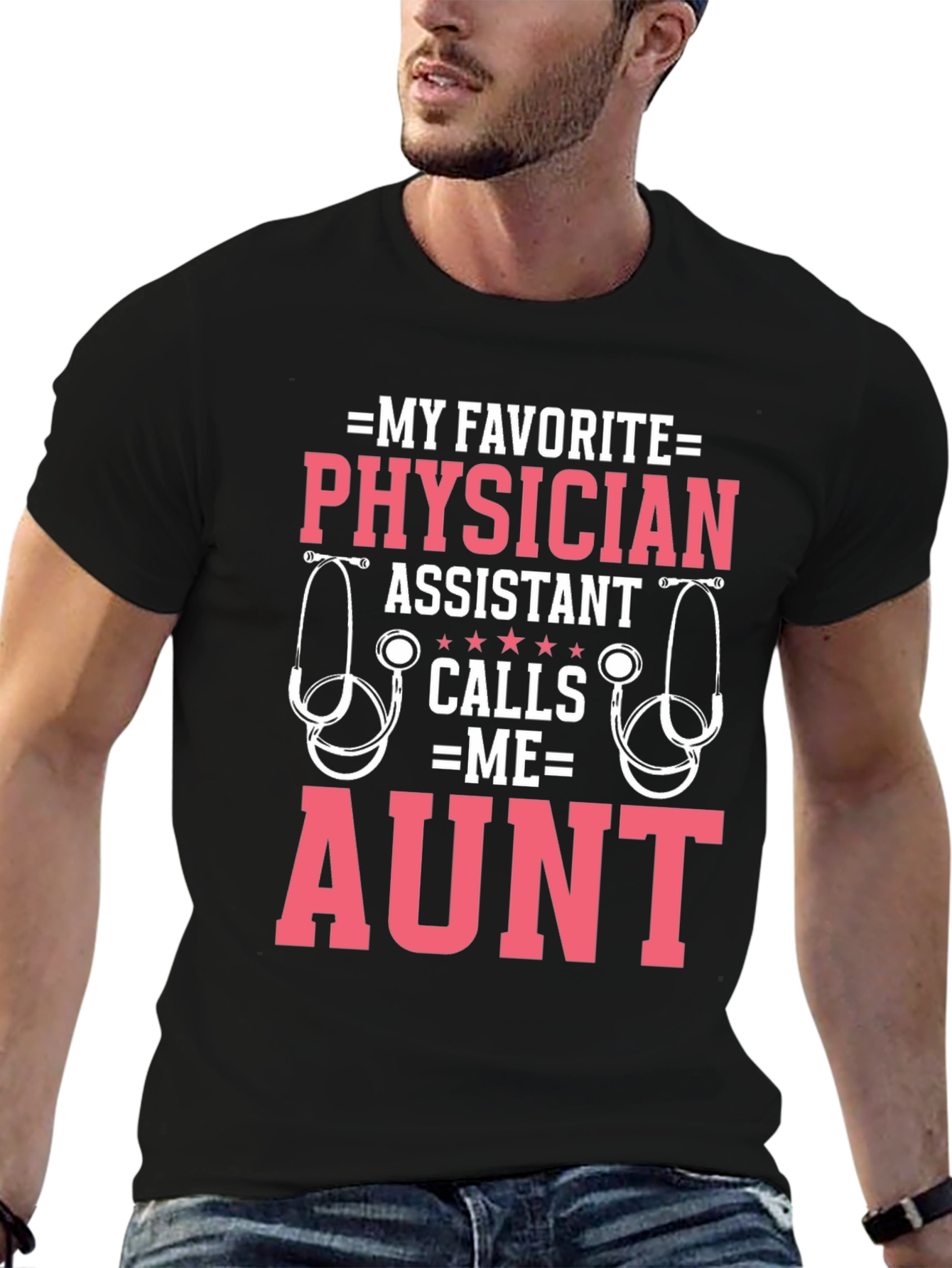 Black Physician Assistant Aunt T-Shirt view 6