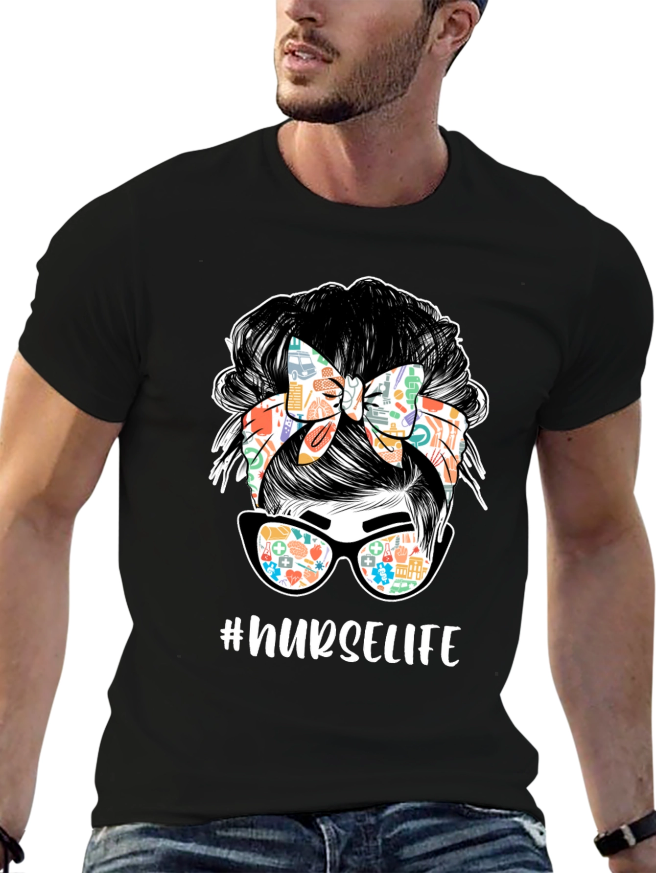 Nurse Life Messy Bun T-Shirt - 6