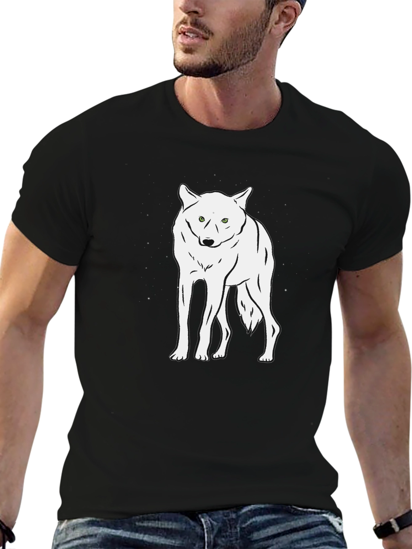 Black Black Wolf Graphic Tee - Stylish Casual Wear view 6