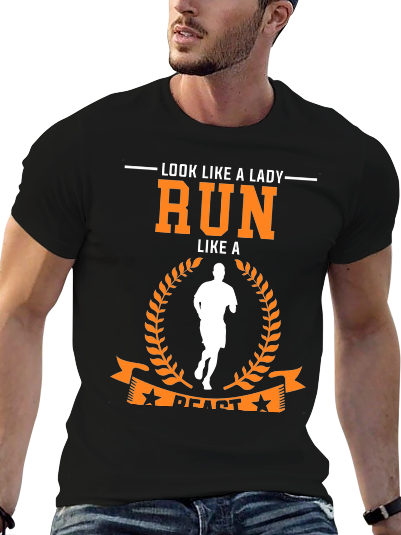 Black Look Like a Lady Run Like a Beast Black T-Shirt view 6