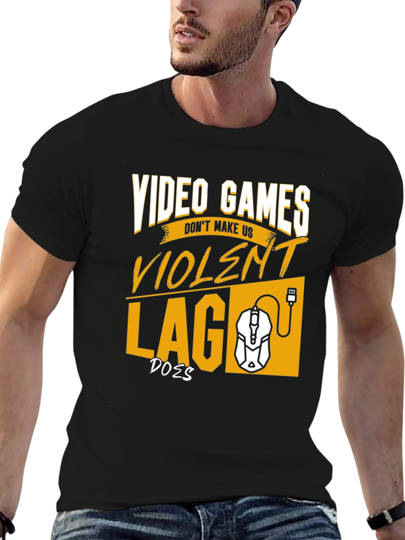 Black Gamer T-Shirt: Video Games Don't Make Us Violent view 6