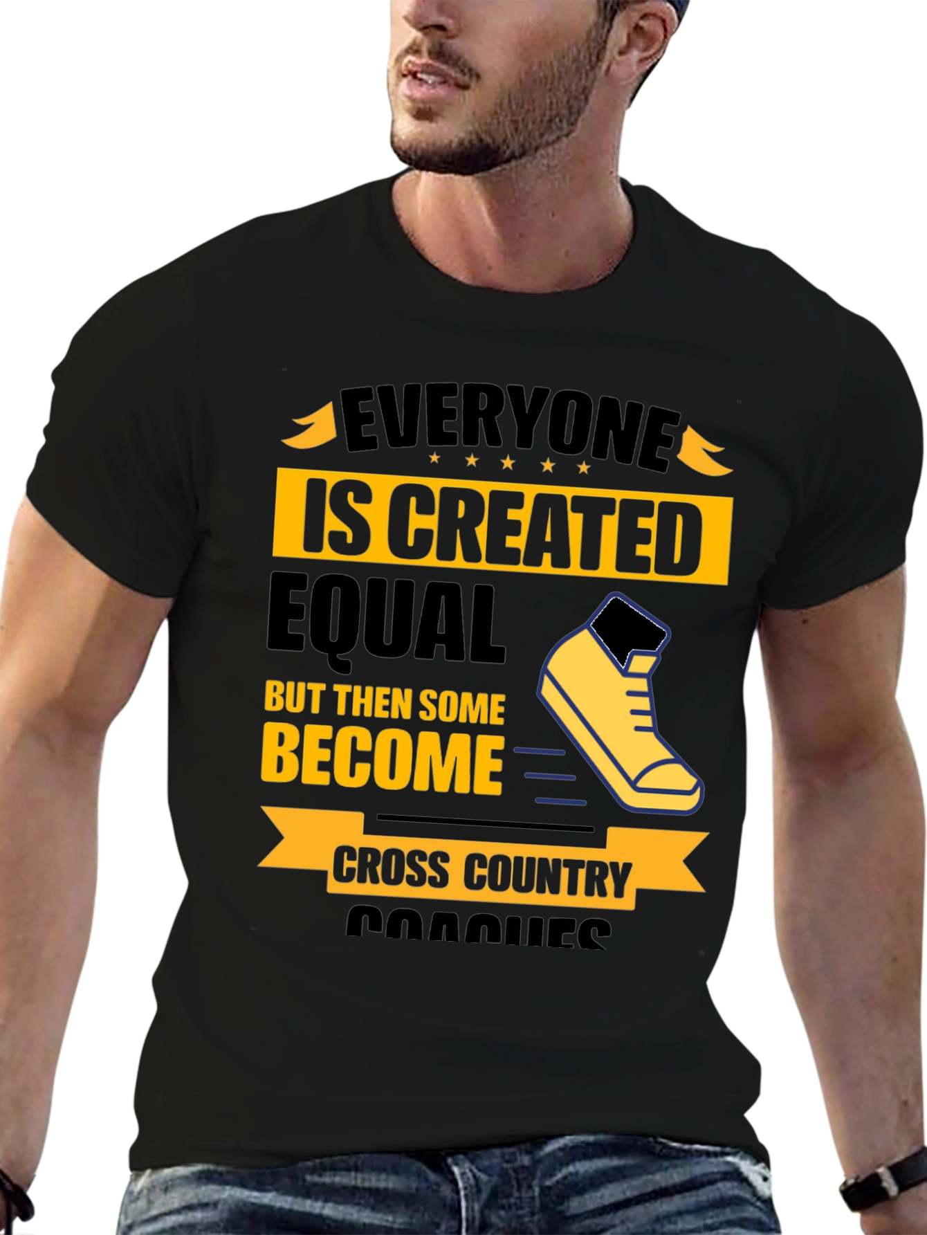 Black Cross Country Coaches Graphic T-Shirt view 6