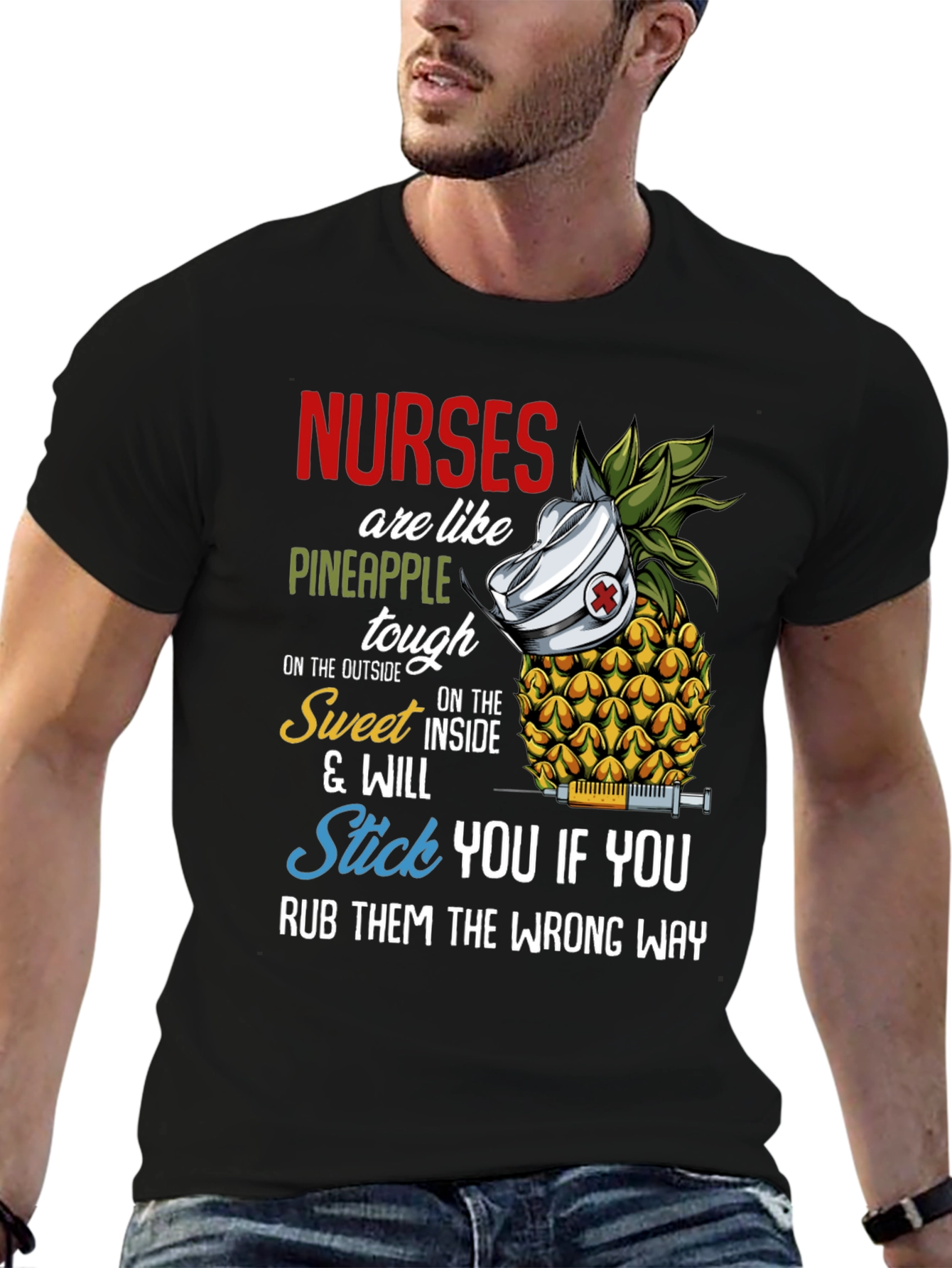 Black Nurses Are Like Pineapple Funny T-Shirt view 6