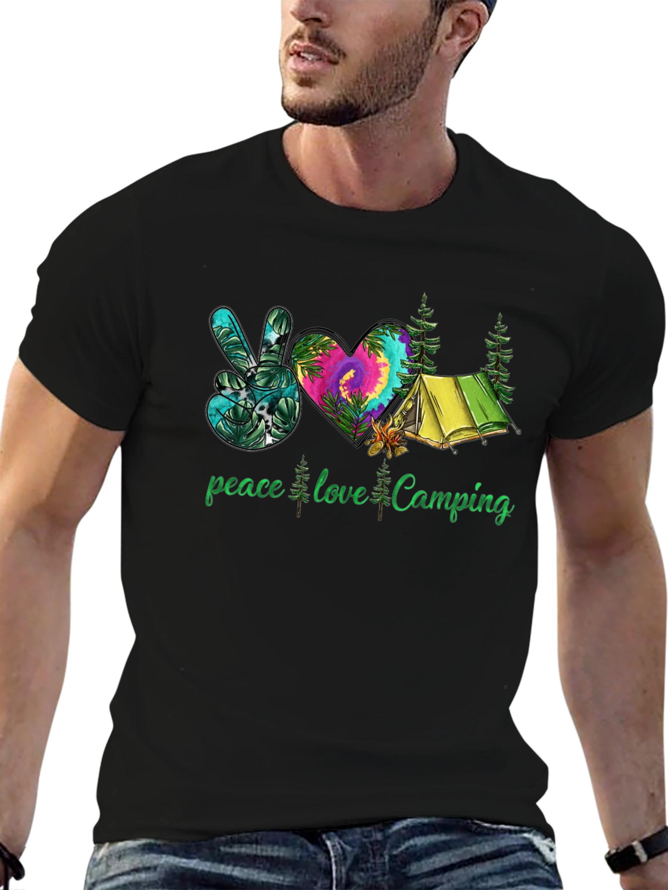 Peace Love Camping Graphic T-Shirt - 6
