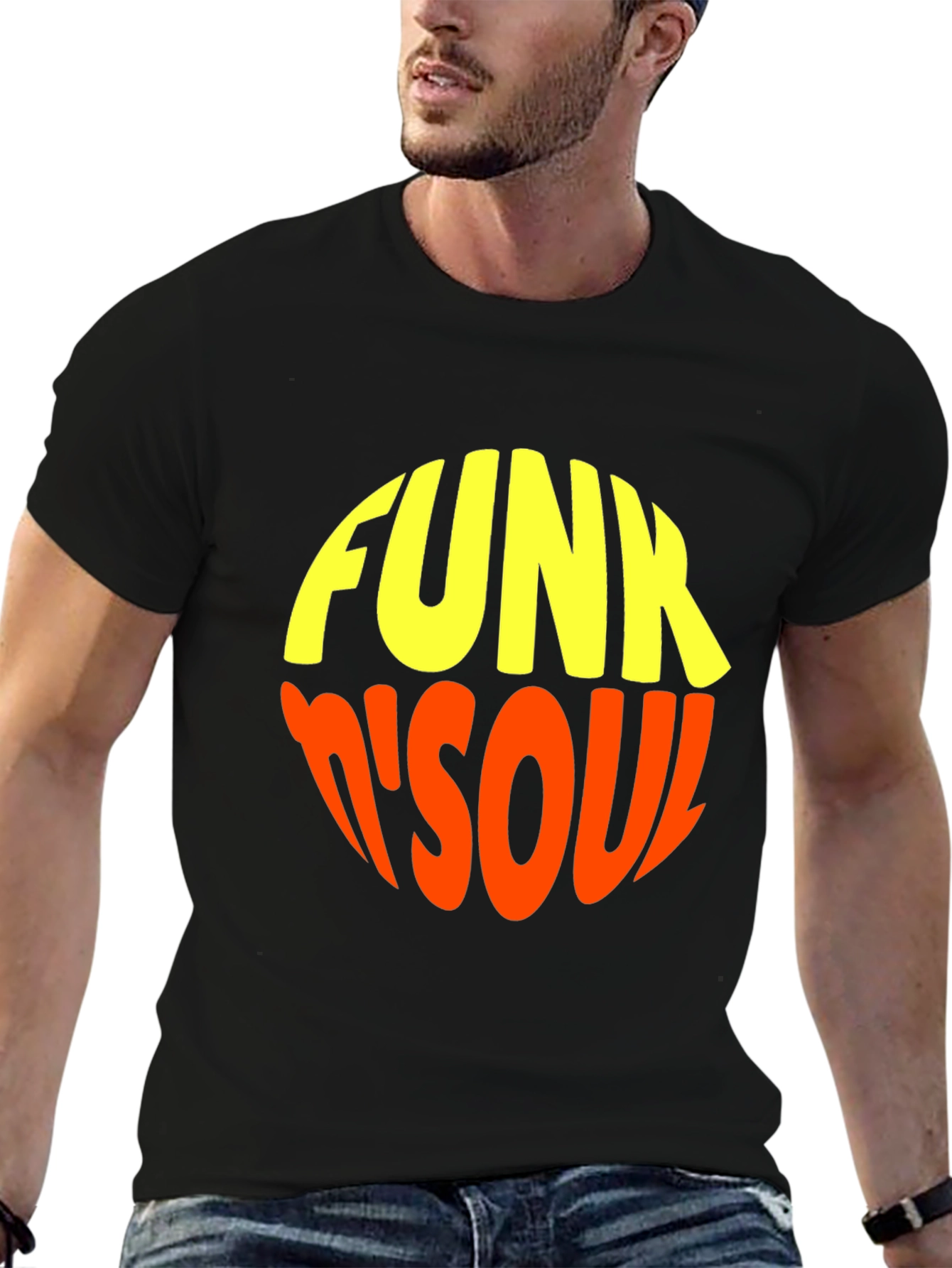 Black Retro Funk 'n' Soul Graphic Tee view 6