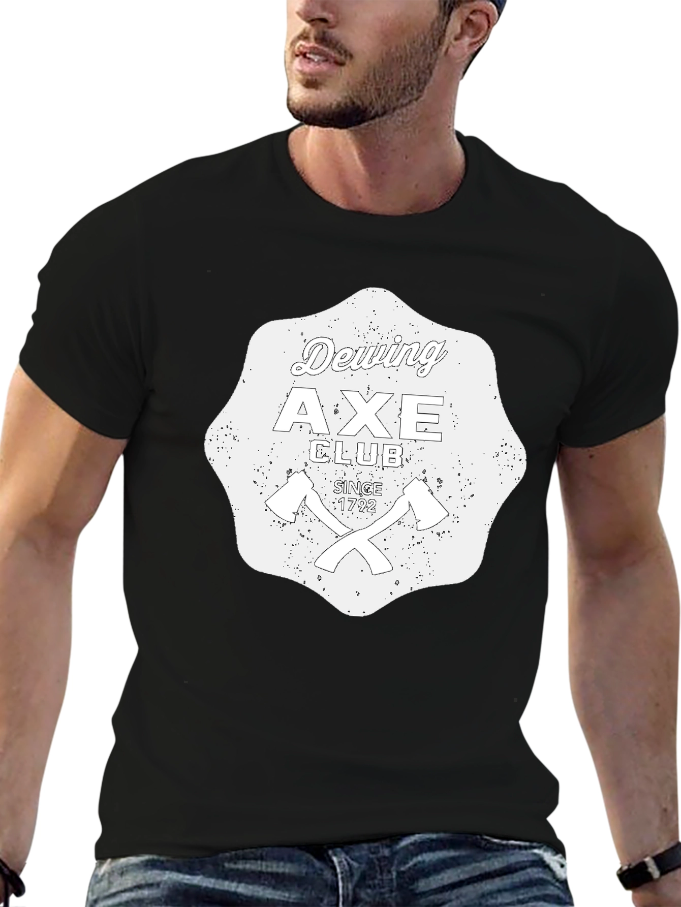 Black Dewing Axe Club Black Graphic T-Shirt view 6