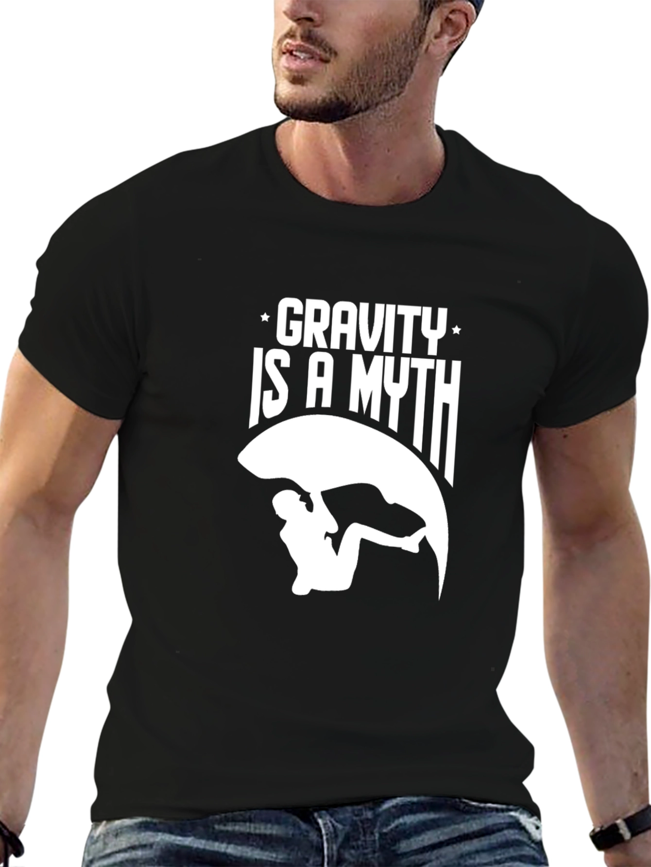 Black Gravity is a Myth Climbing T-Shirt view 6