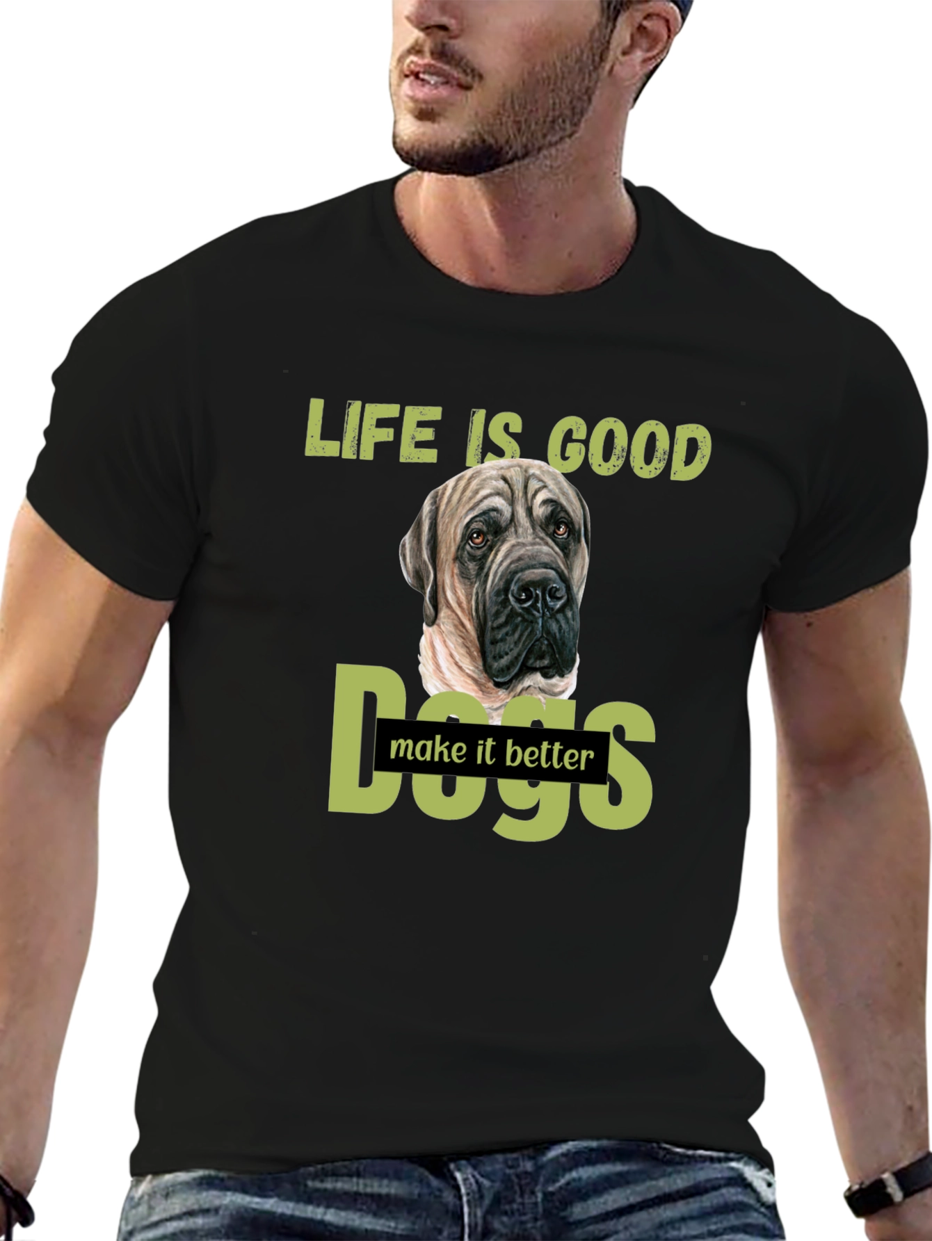 Black Life is Good Dogs Make it Better T-Shirt view 6