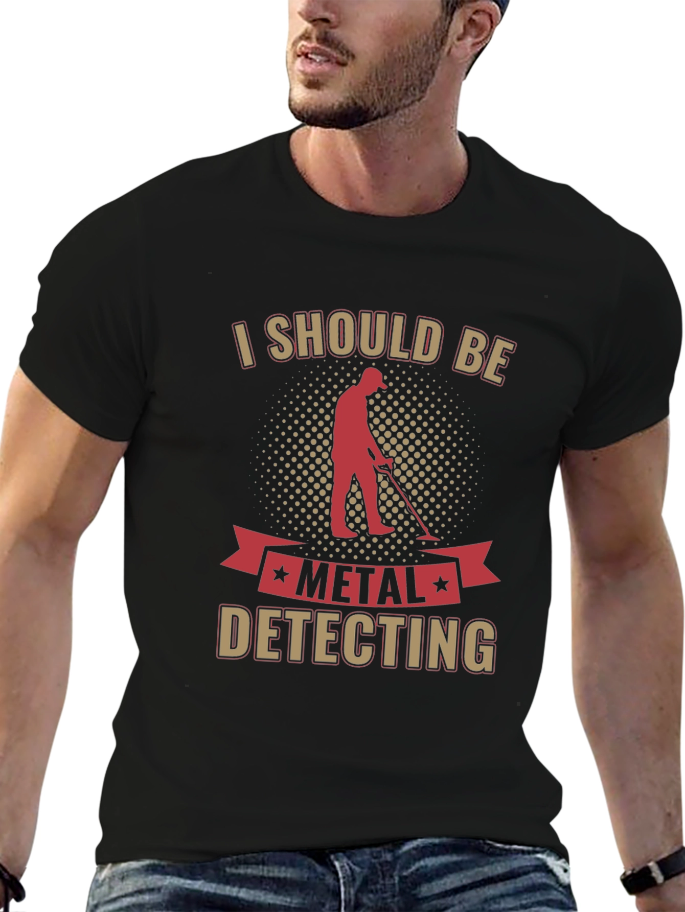 Black Metal Detecting T-Shirt - Hobbyist's Tee view 6