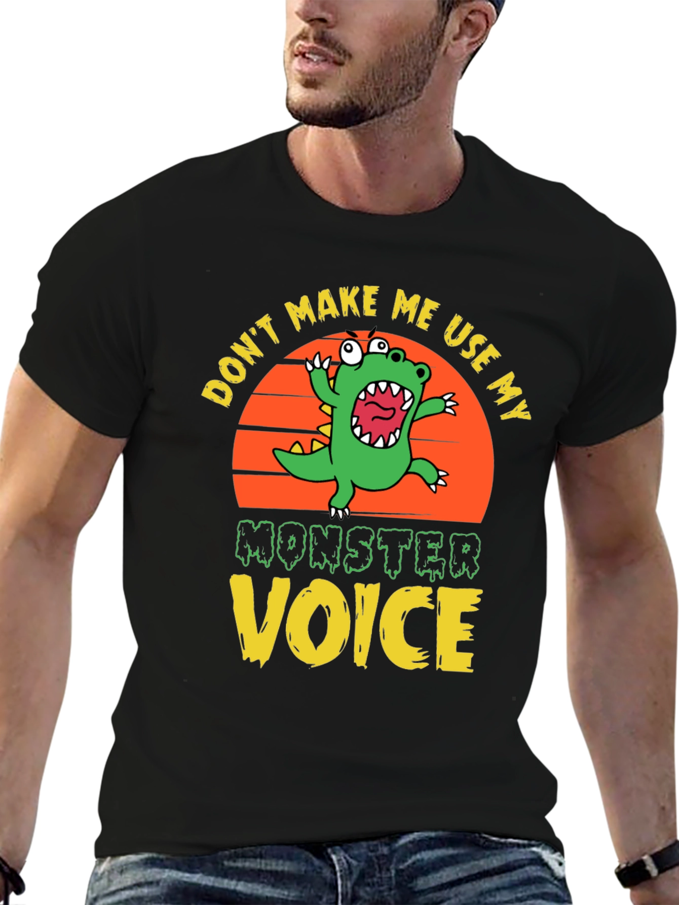 Black Don't Make Me Use My Monster Voice Graphic Tee view 6