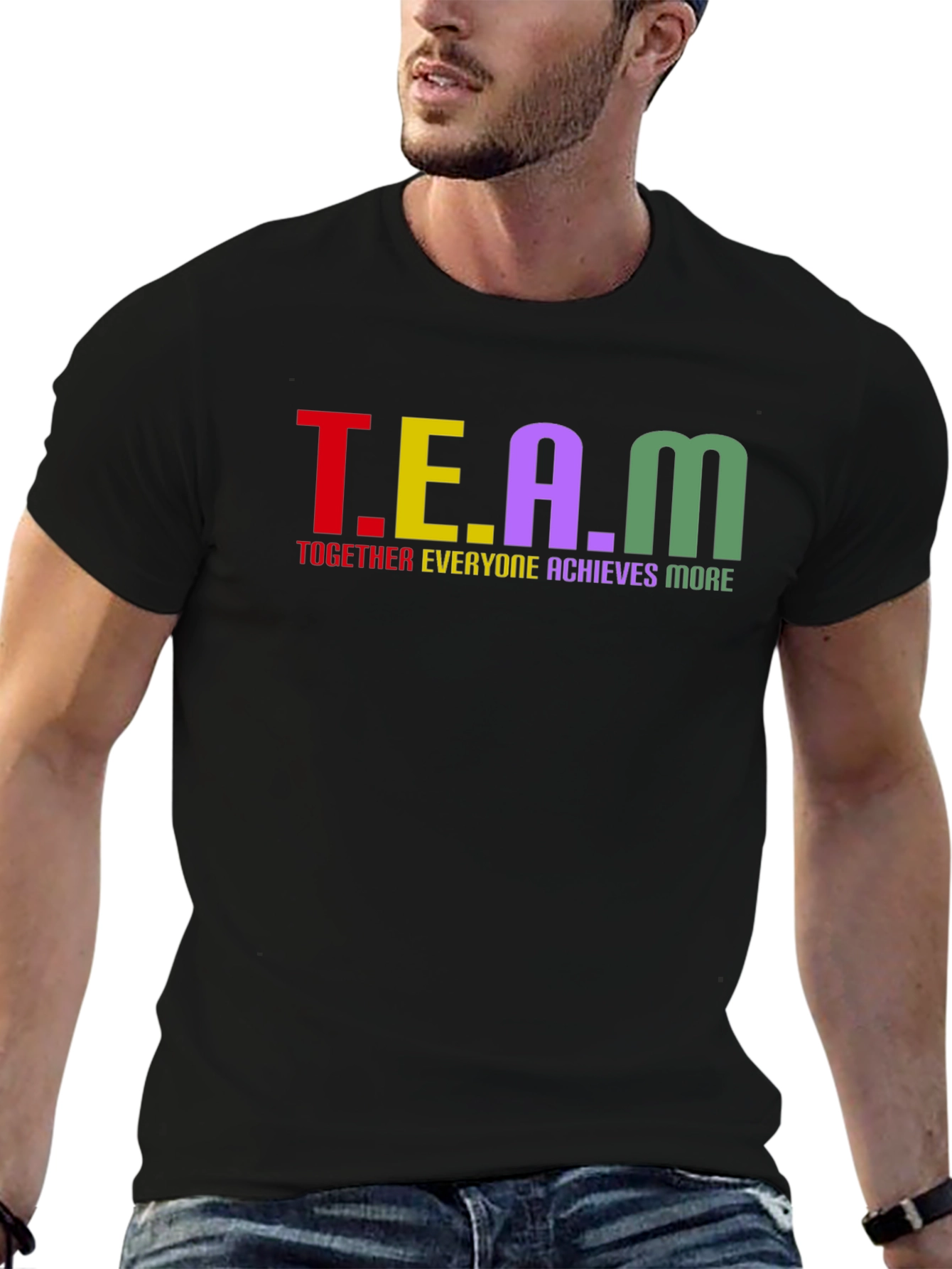 Black TEAM - Together Everyone Achieves More - T-Shirt view 6