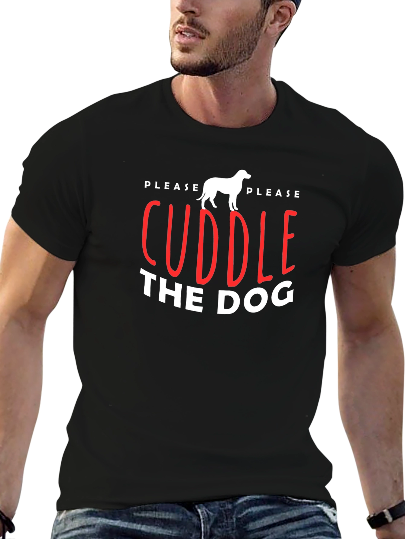 Black Cuddle The Dog Graphic Tee Shirt view 6