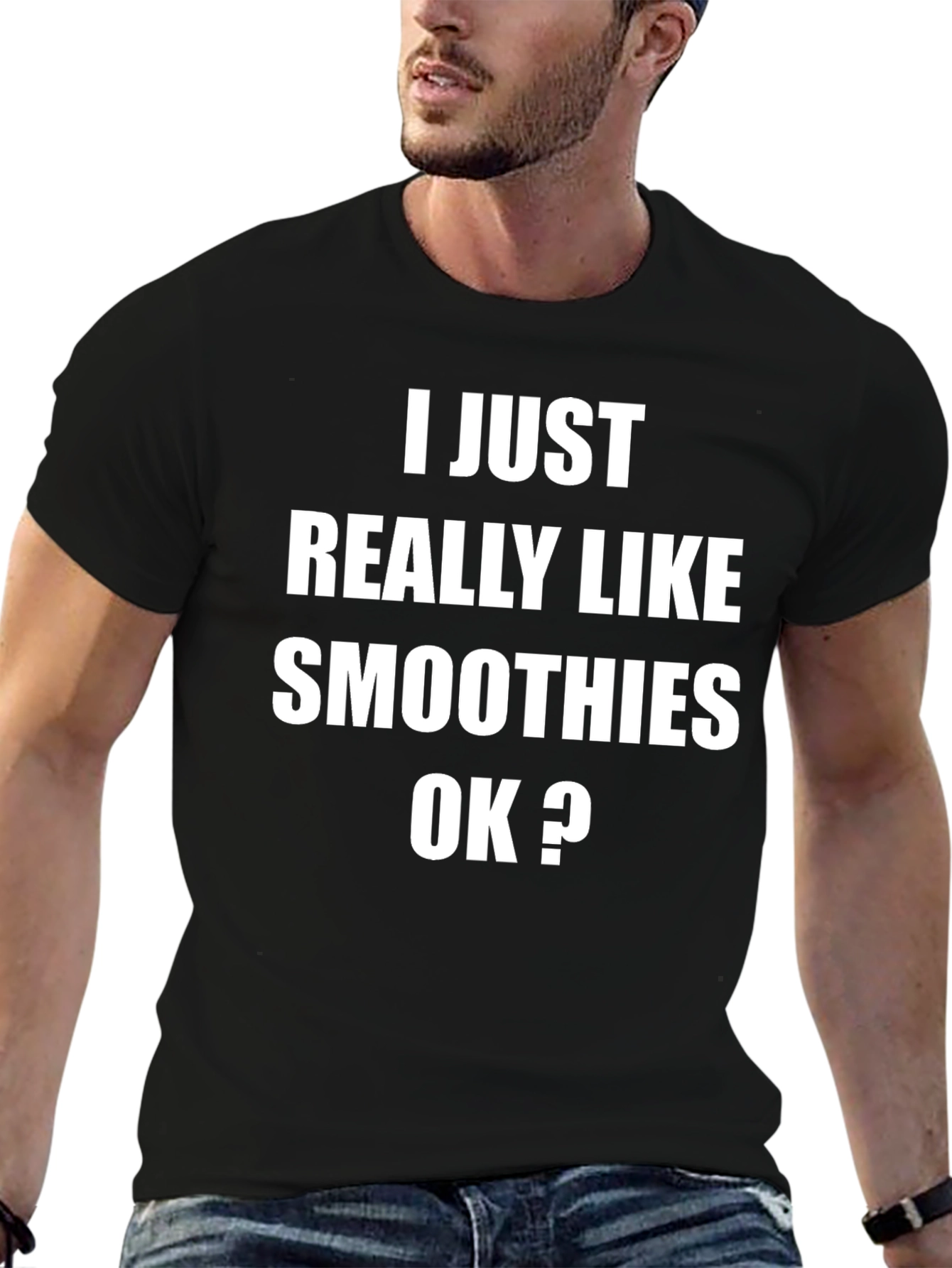 Black Smoothie Lover Graphic Tee - I Just Really Like Smoothies OK? view 6