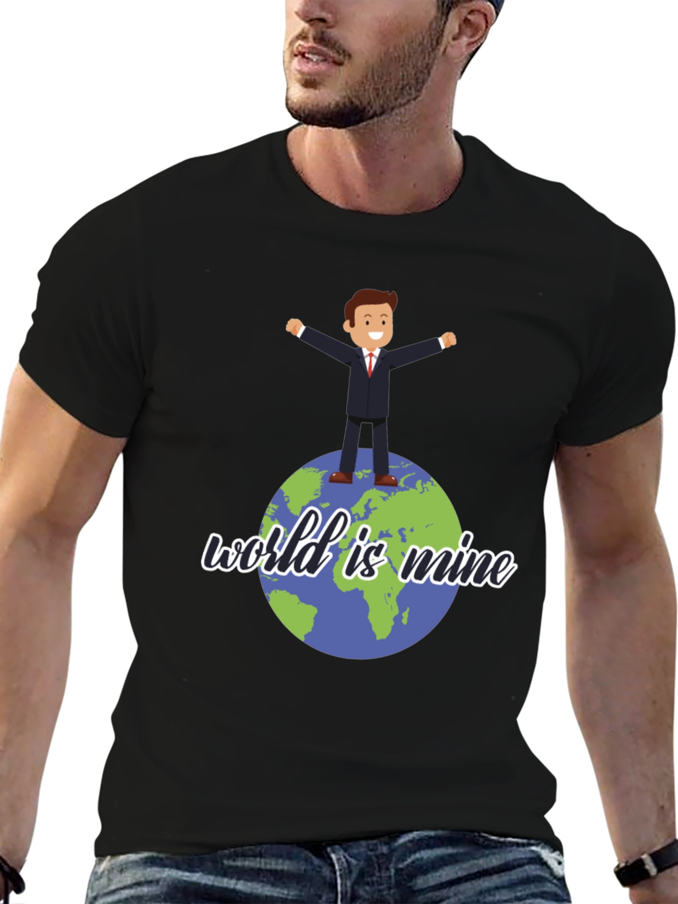 Black World is Mine Graphic Tee - Black Unisex T-Shirt view 6
